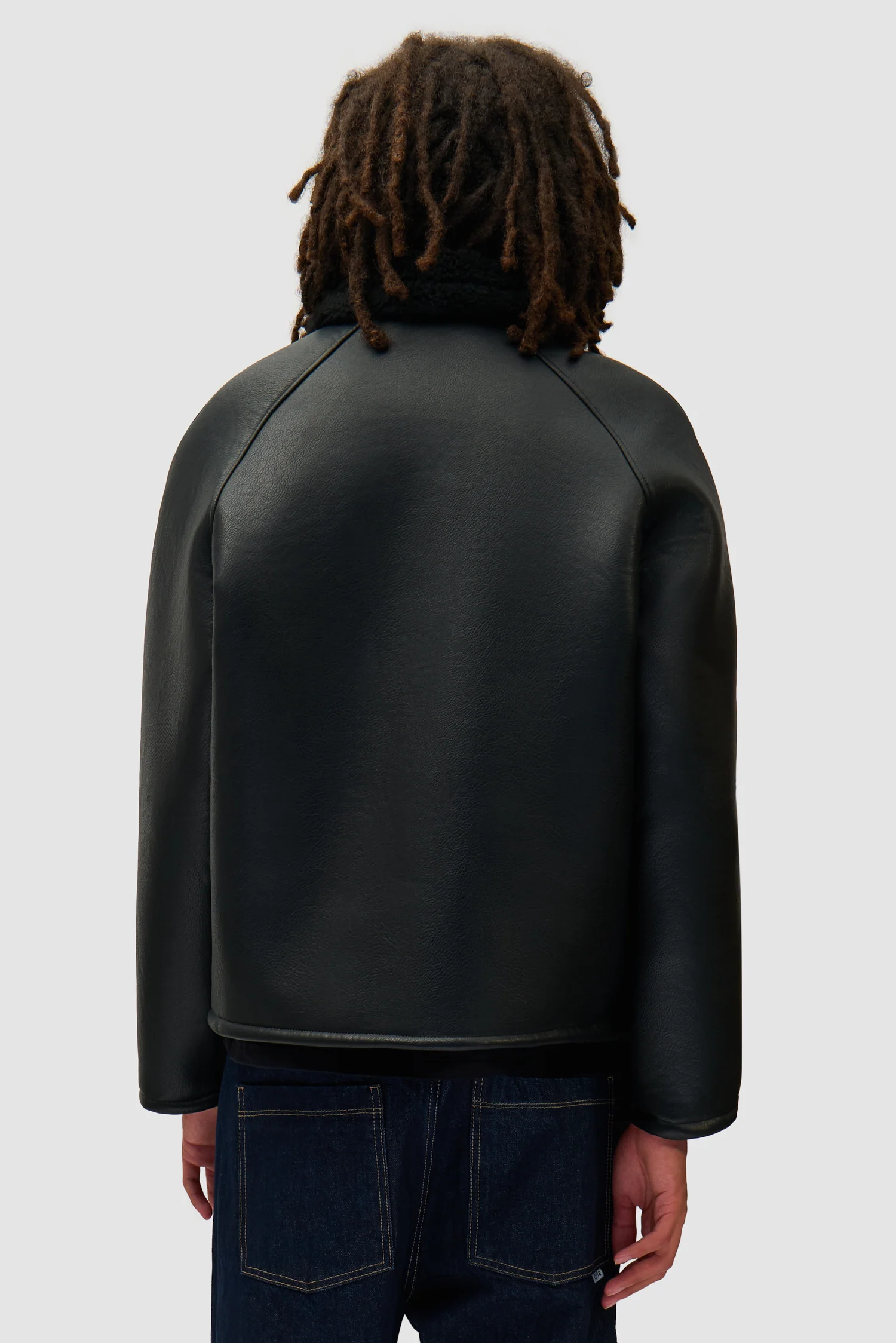 Veste en shearling - Noir - Image 3