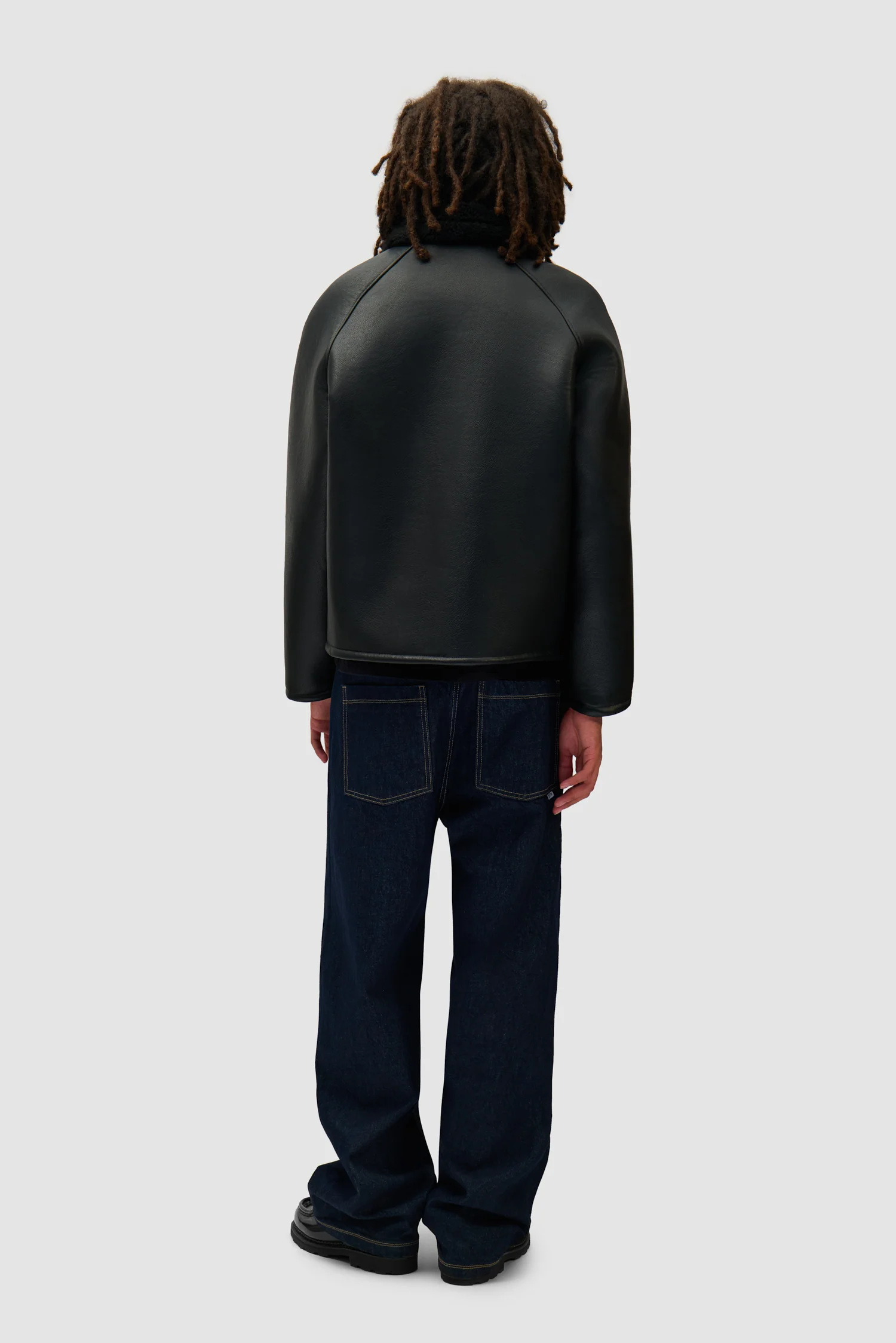 Veste en shearling - Noir - Image 6