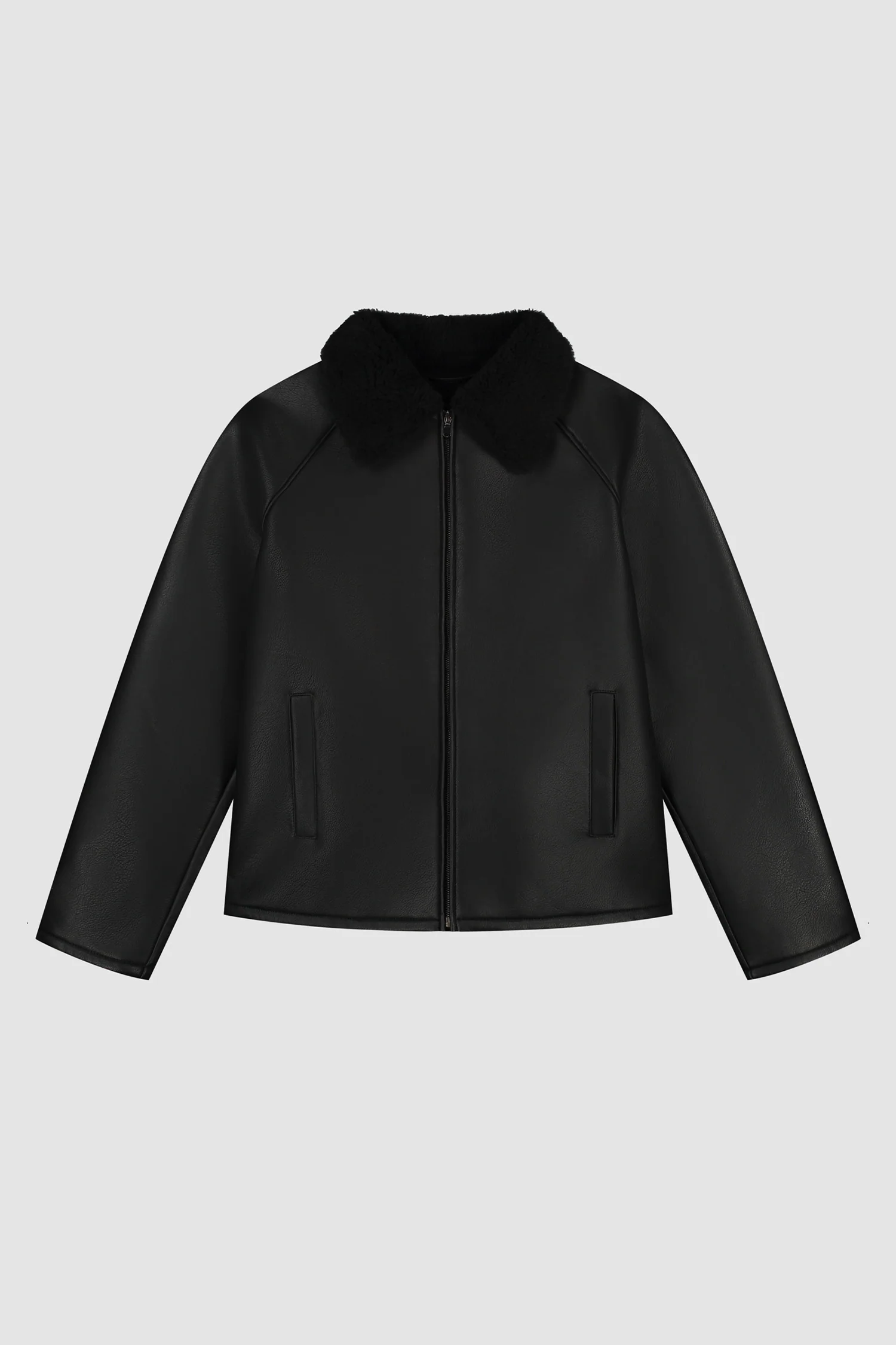 Veste en shearling - Noir - Image 8