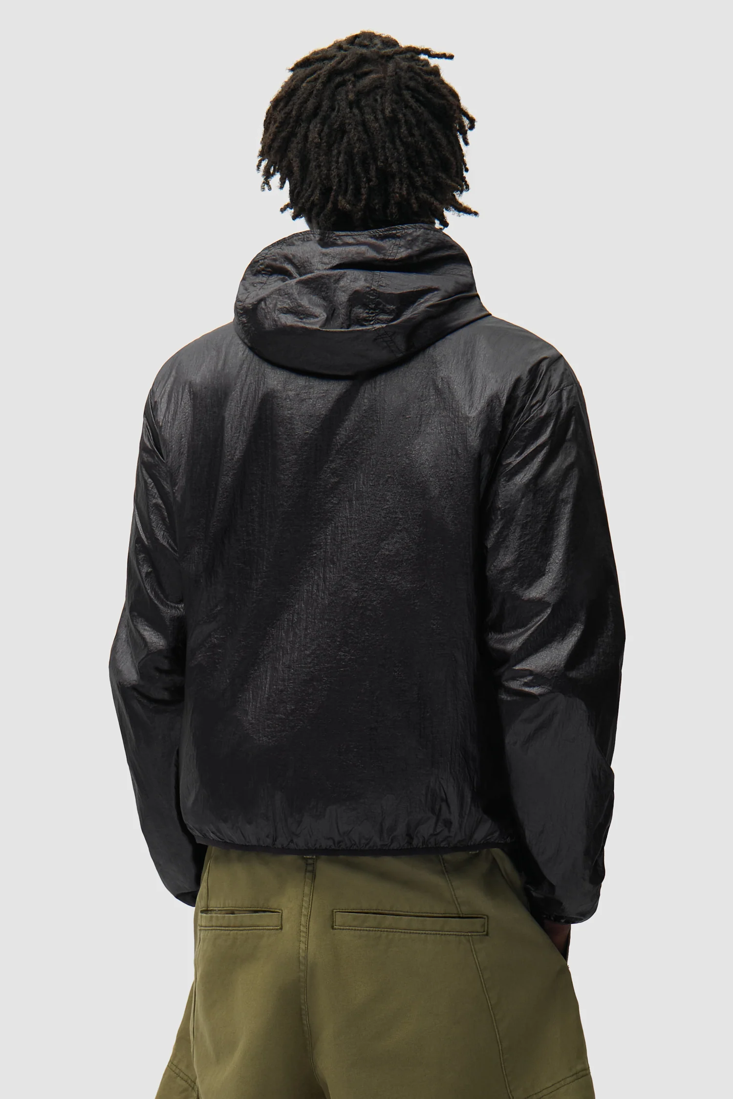 Veste en nylon brillant - Noir - Image 3