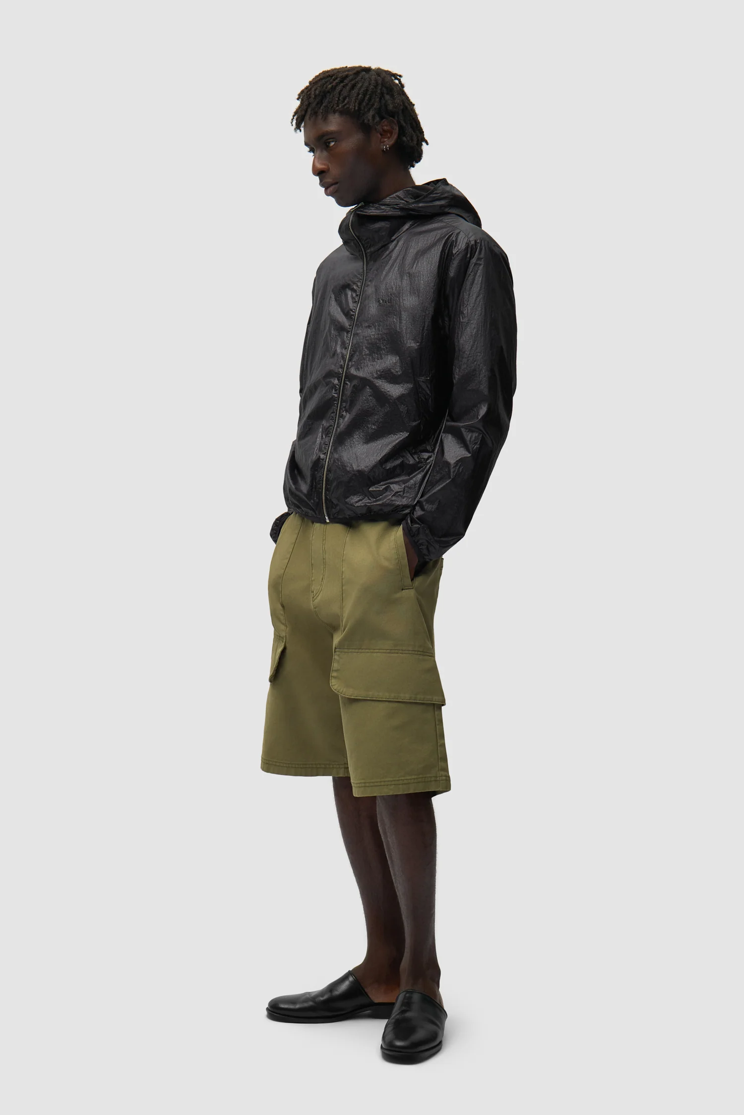 Veste en nylon brillant - Noir - Image 5
