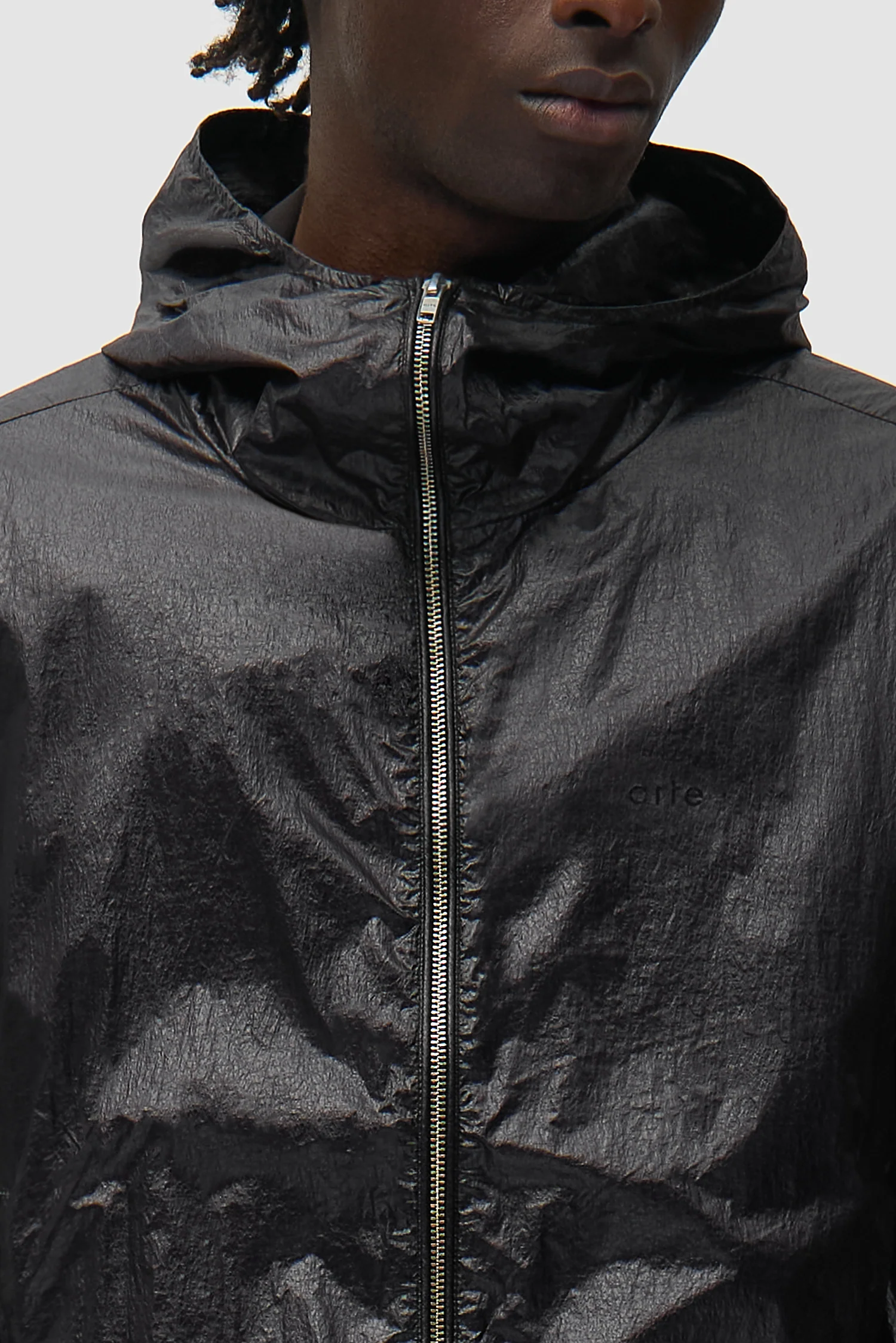 Veste en nylon brillant - Noir - Image 8