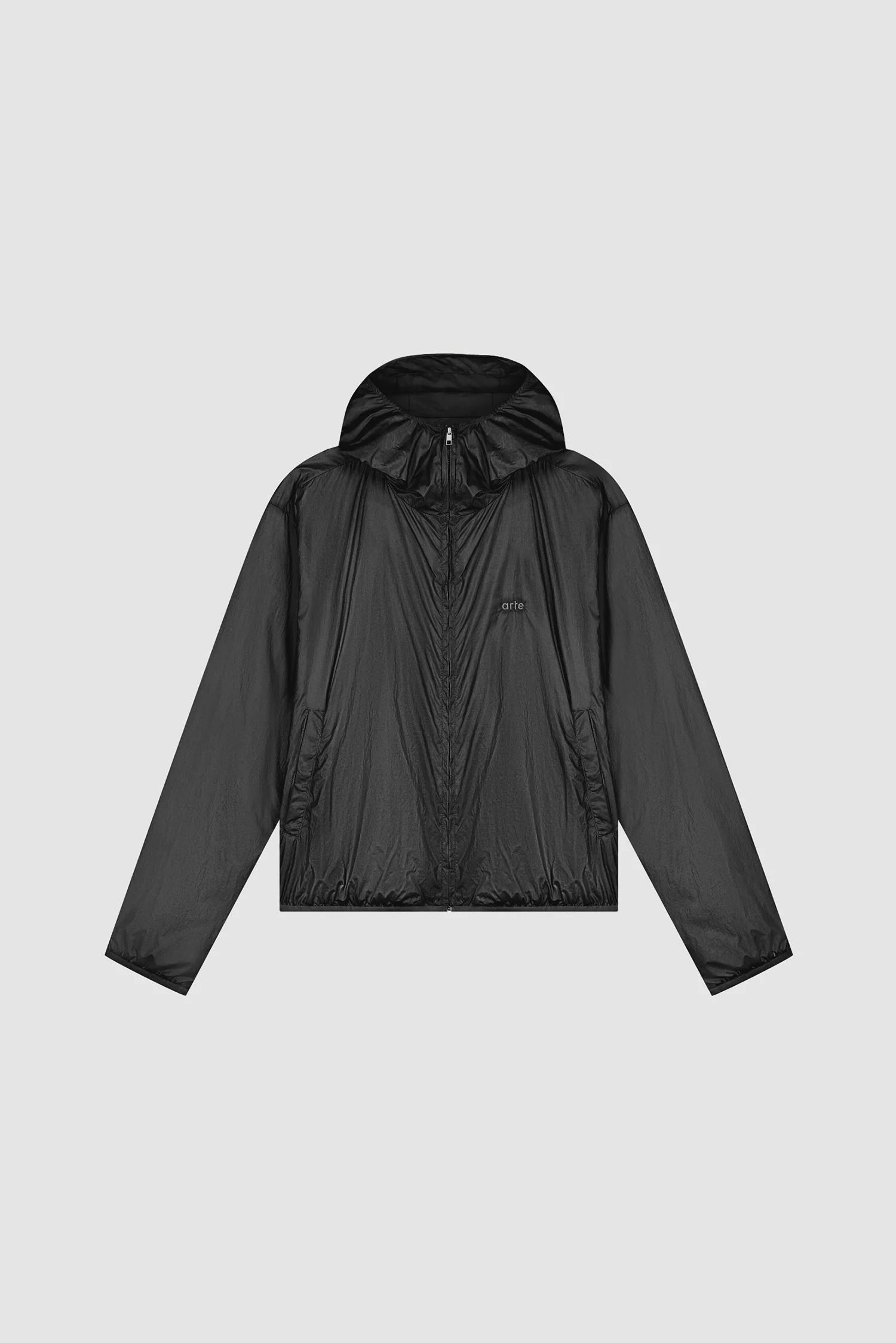 Veste en nylon brillant - Noir - Image 9