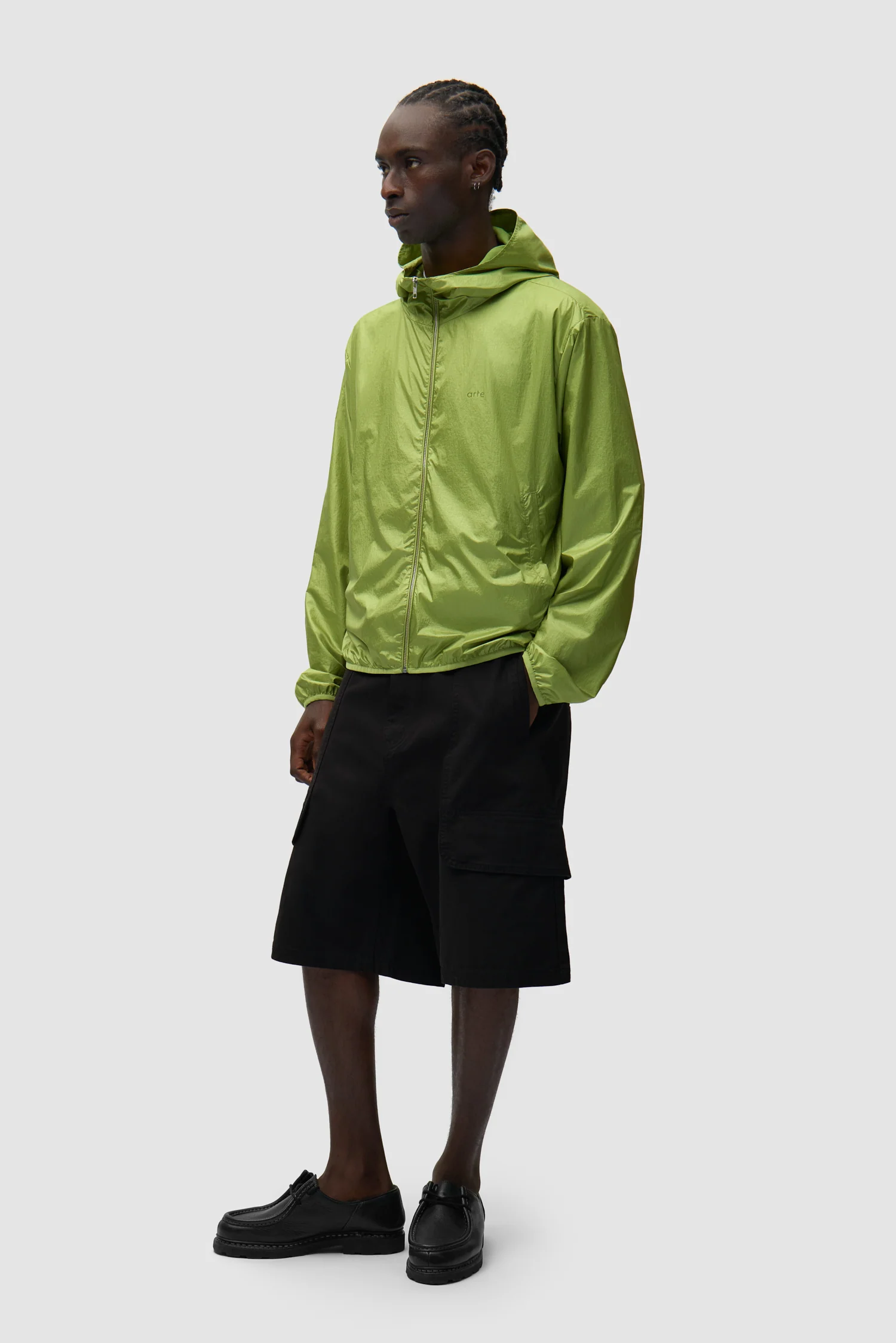 Veste en nylon brillant - Vert - Image 5