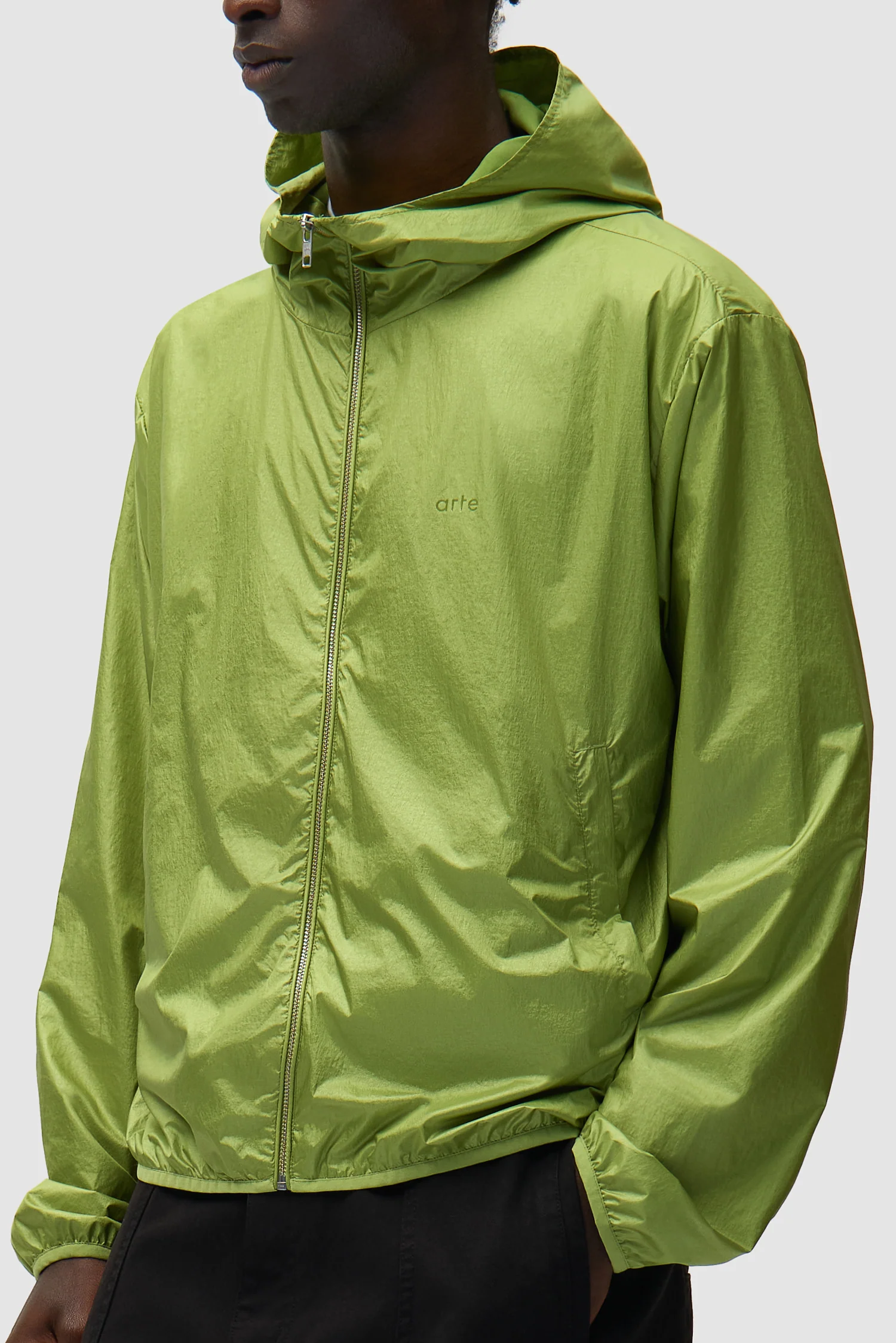 Veste en nylon brillant - Vert - Image 7