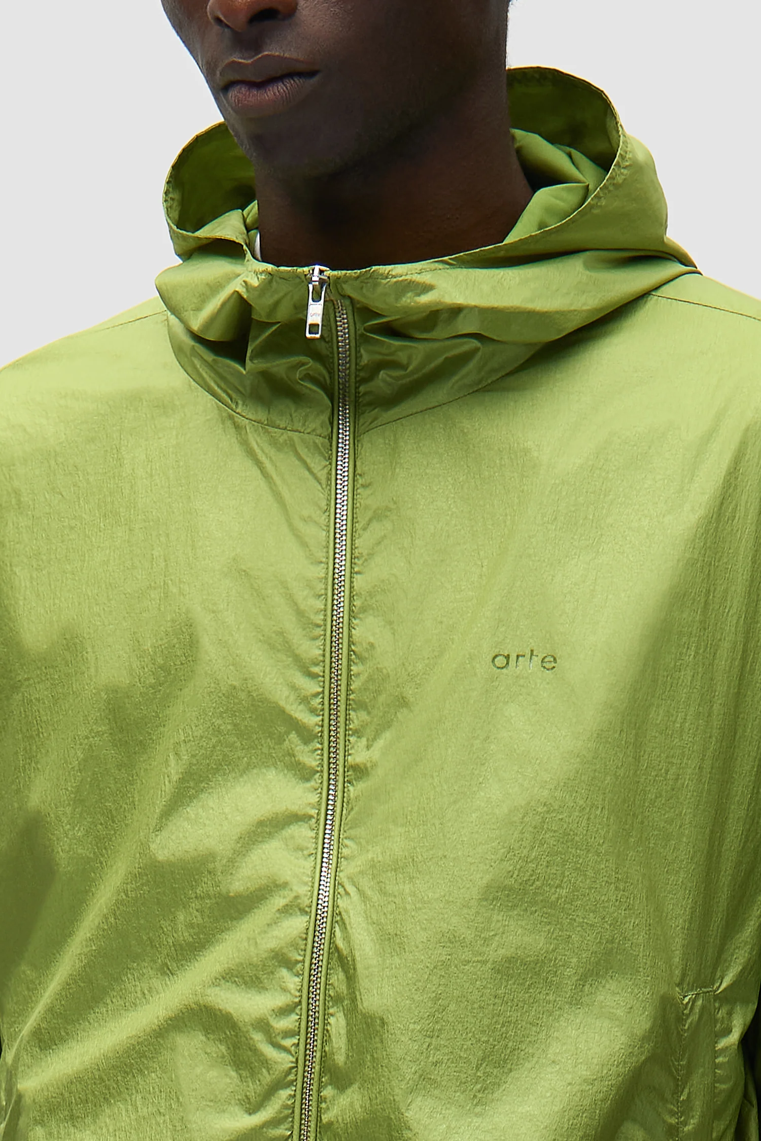 Veste en nylon brillant - Vert - Image 8