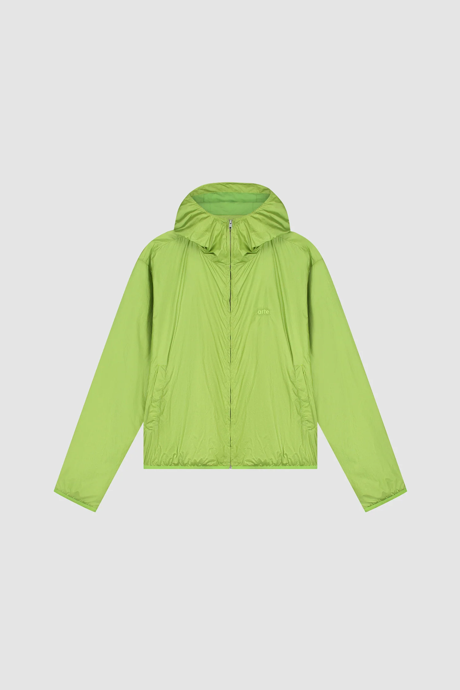 Veste en nylon brillant - Vert - Image 9