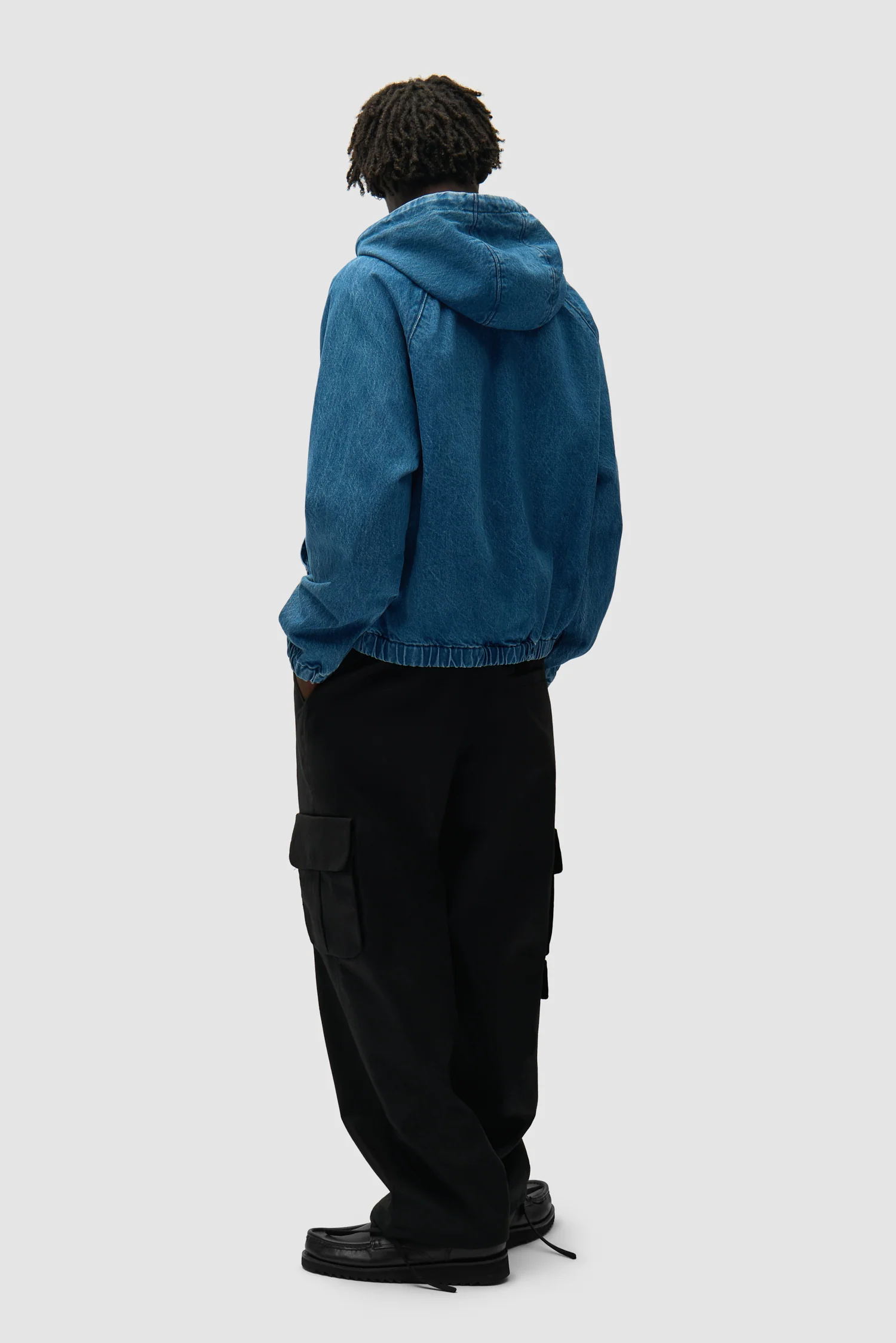 Veste à capuche en denim Split Logo - Bleu marine - Image 6