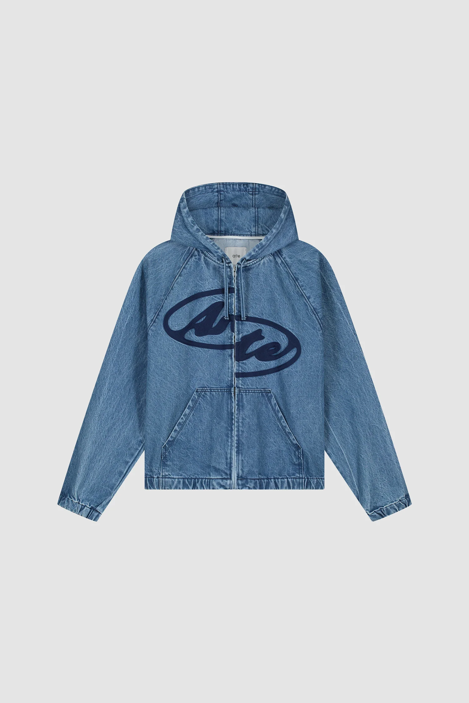 Veste à capuche en denim Split Logo - Bleu marine - Image 9