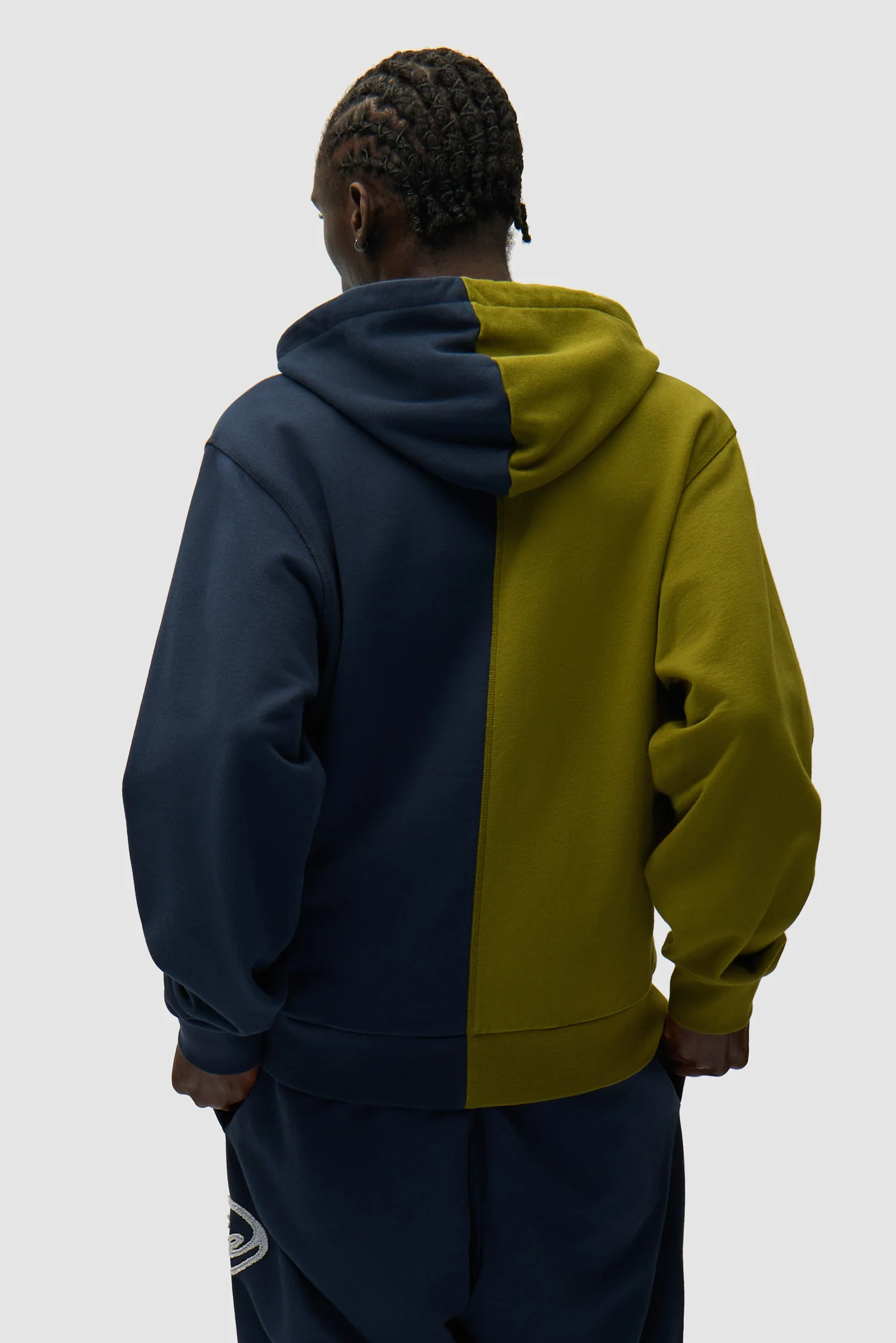 Sweat à capuche zippé Split Patch - Vert/Bleu marine - Image 3