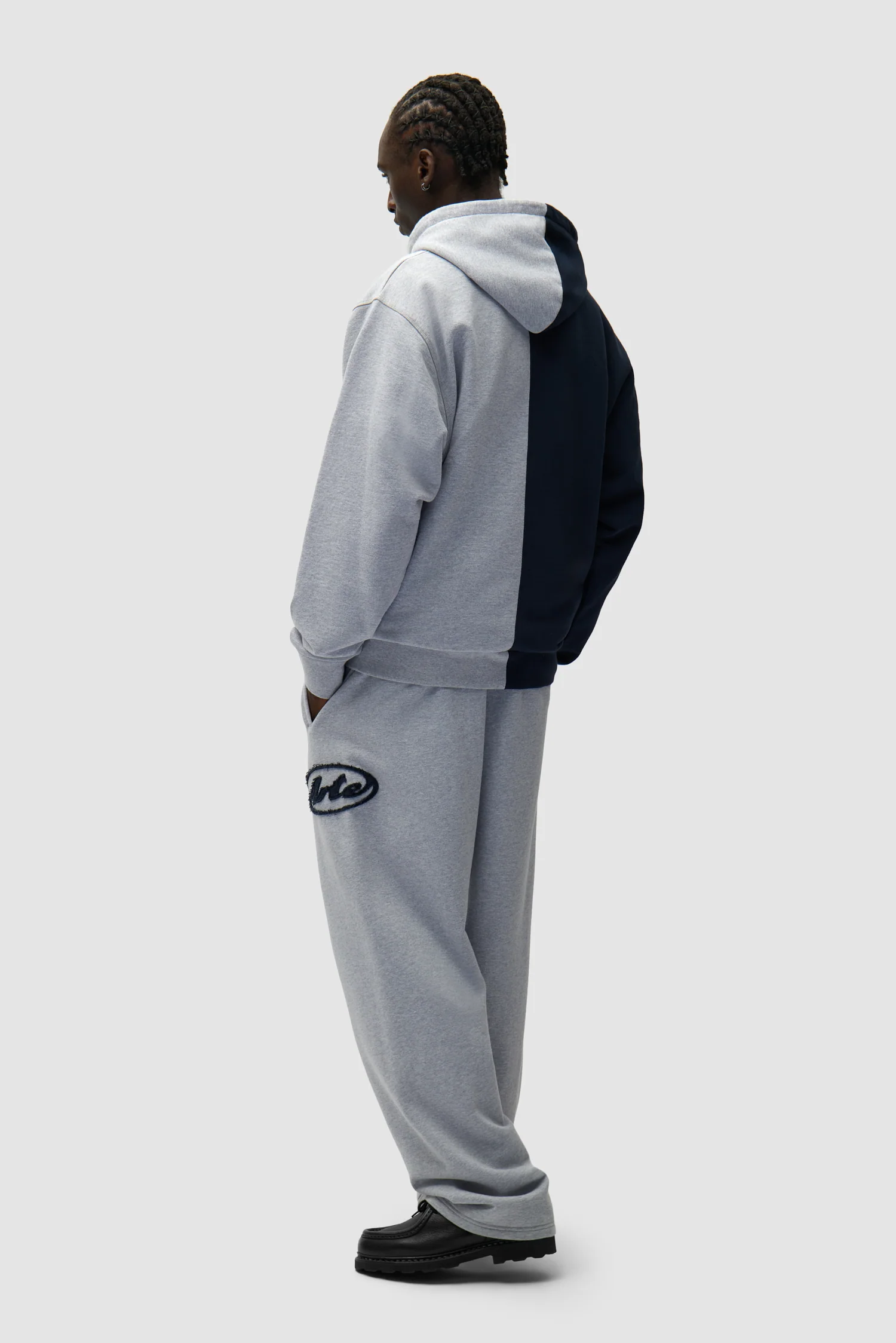 Sweat à capuche zippé Split Patch - Gris/Bleu marine - Image 6