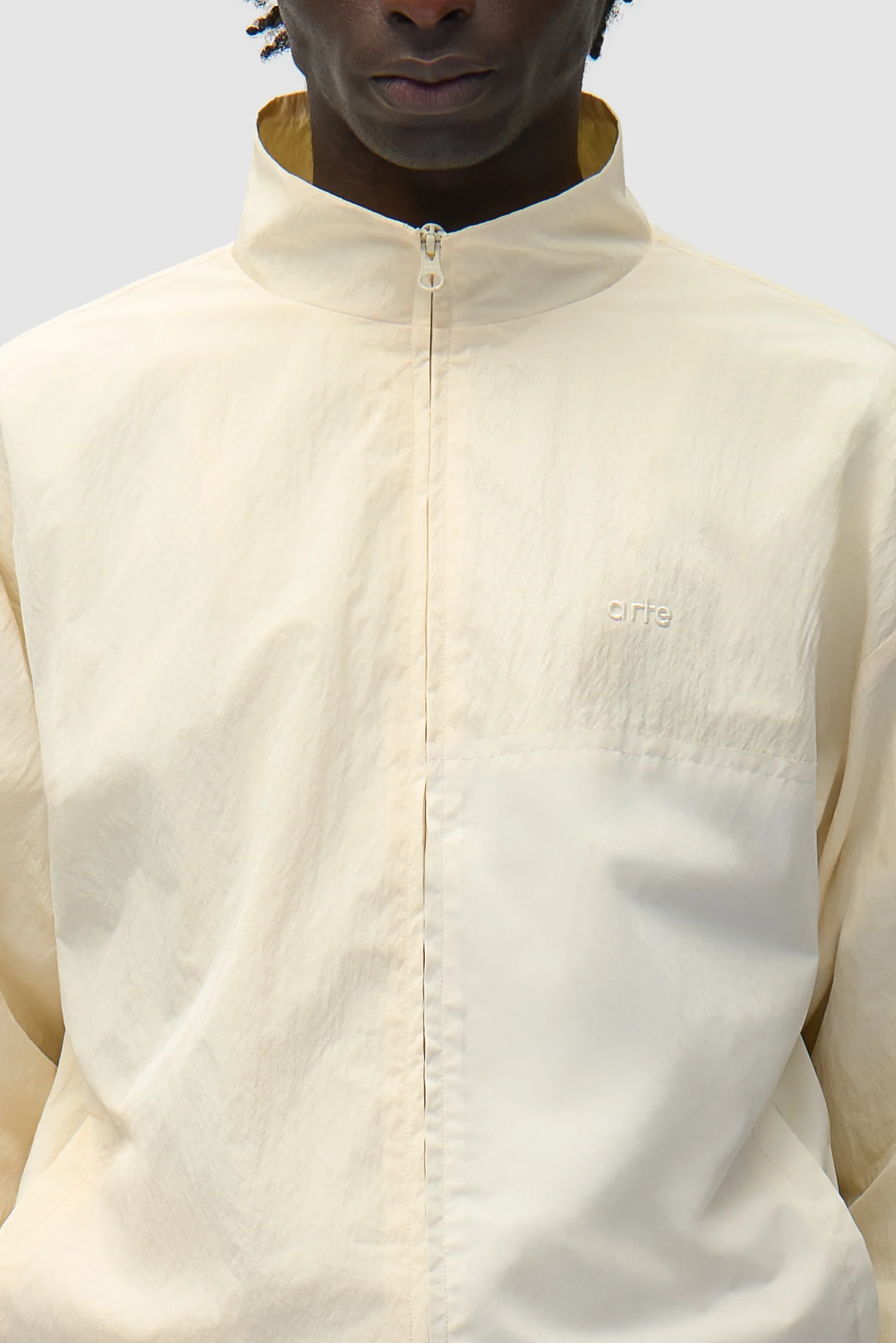 Veste de survêtement carrée - Crème - Image 8