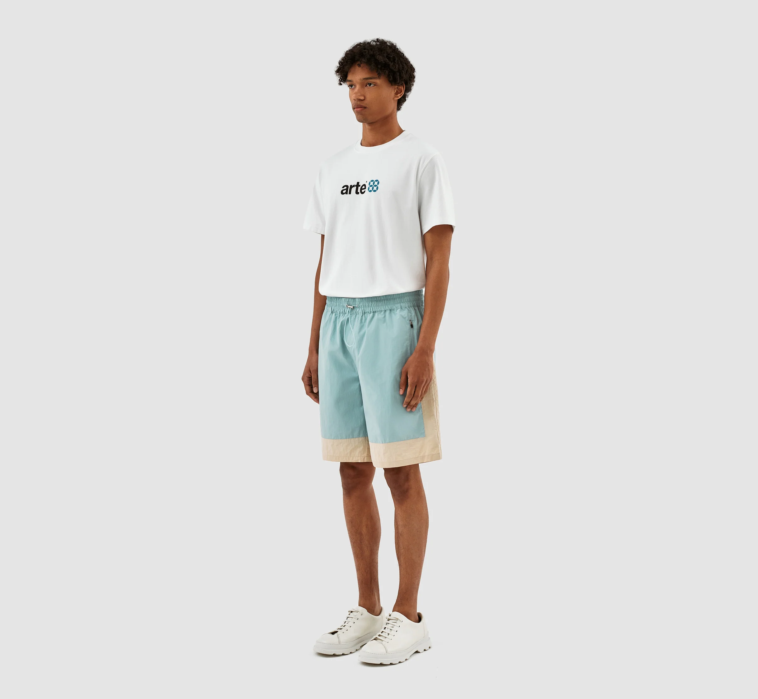 Short Steiner Contrast - Bleu clair/crème - Image 6