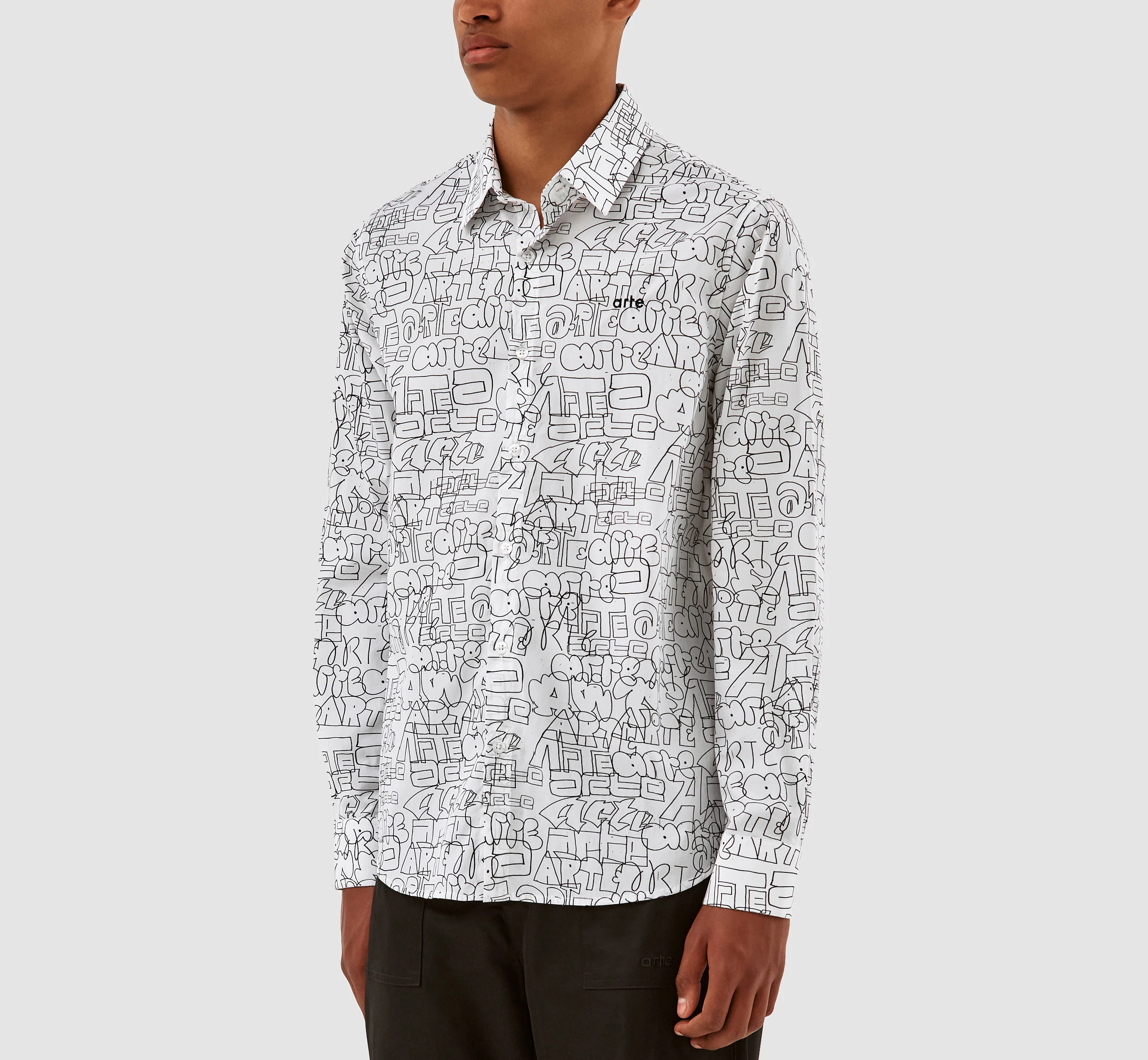 Chemise Stockton avec logo Allover - Blanc/Noir - Image 4