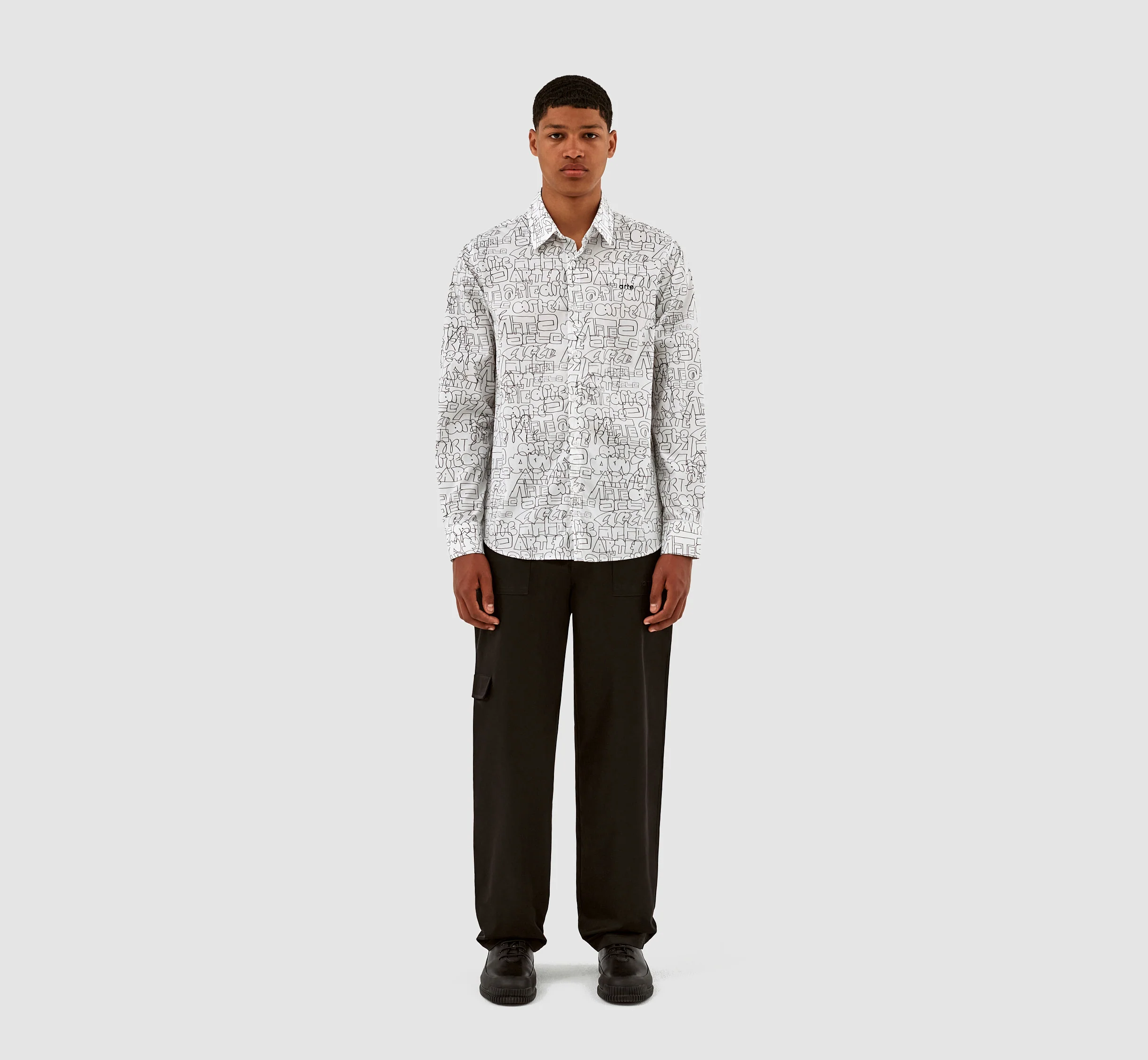 Chemise Stockton avec logo Allover - Blanc/Noir - Image 5