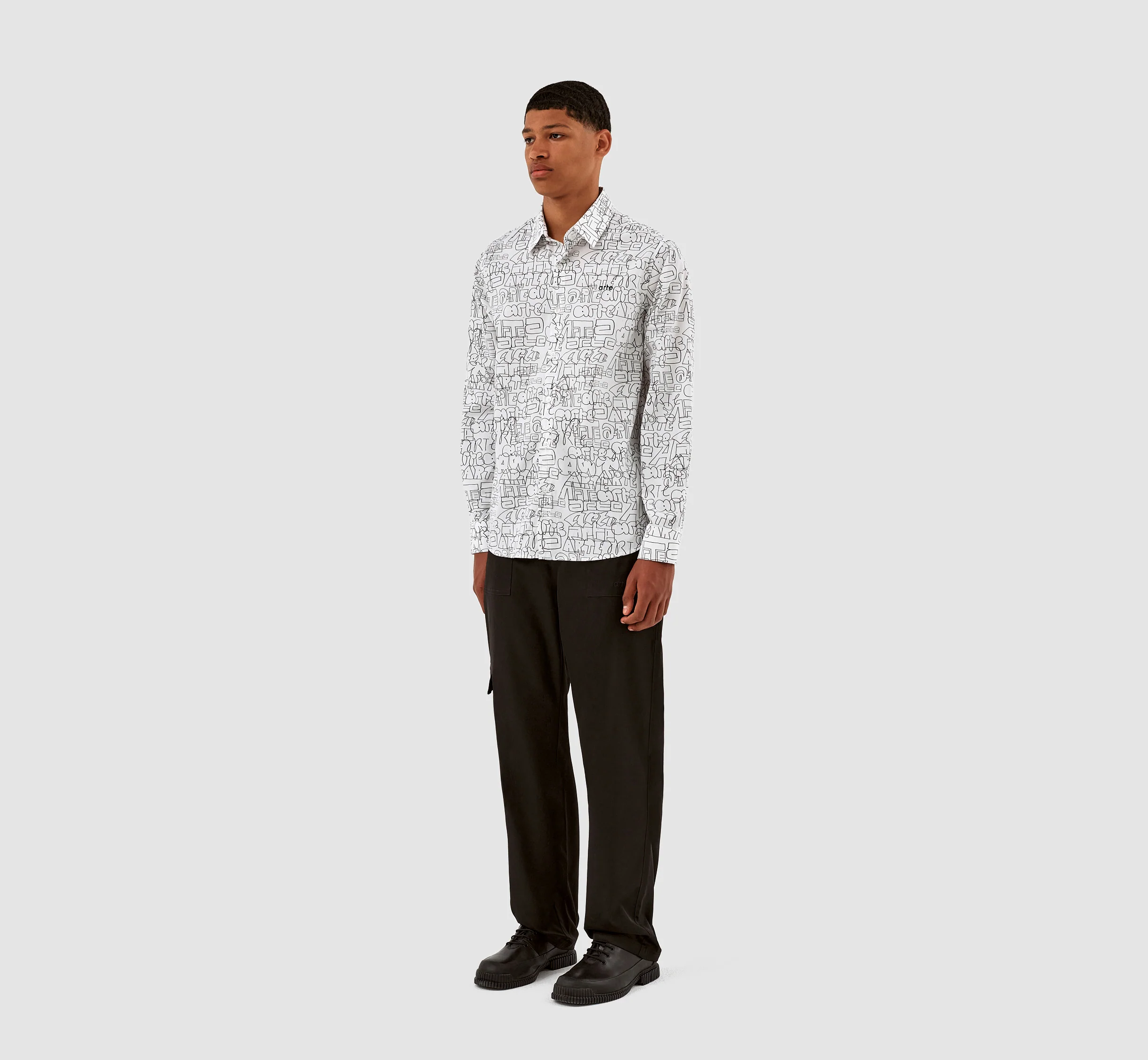 Chemise Stockton avec logo Allover - Blanc/Noir - Image 6