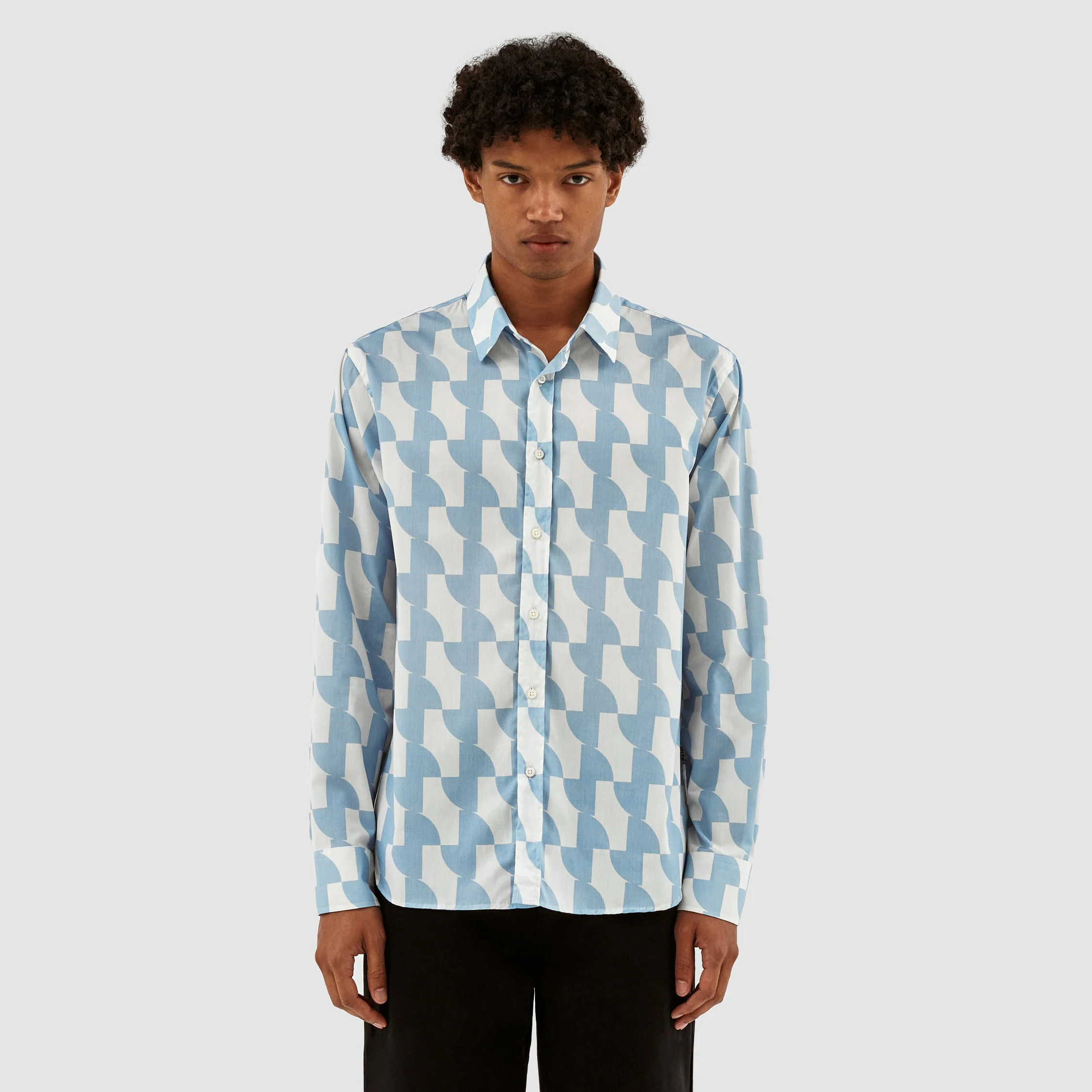 Chemise imprimée Stockton - Bleu clair/blanc