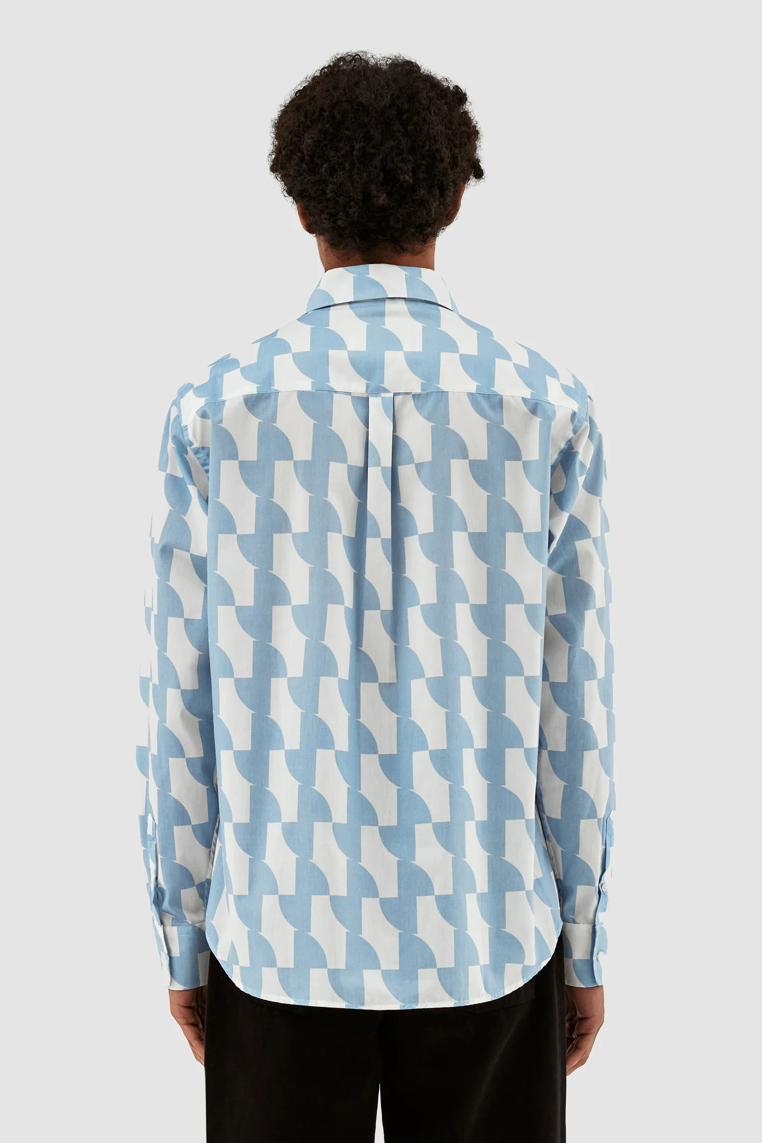 Chemise imprimée Stockton - Bleu clair/blanc - Image 3