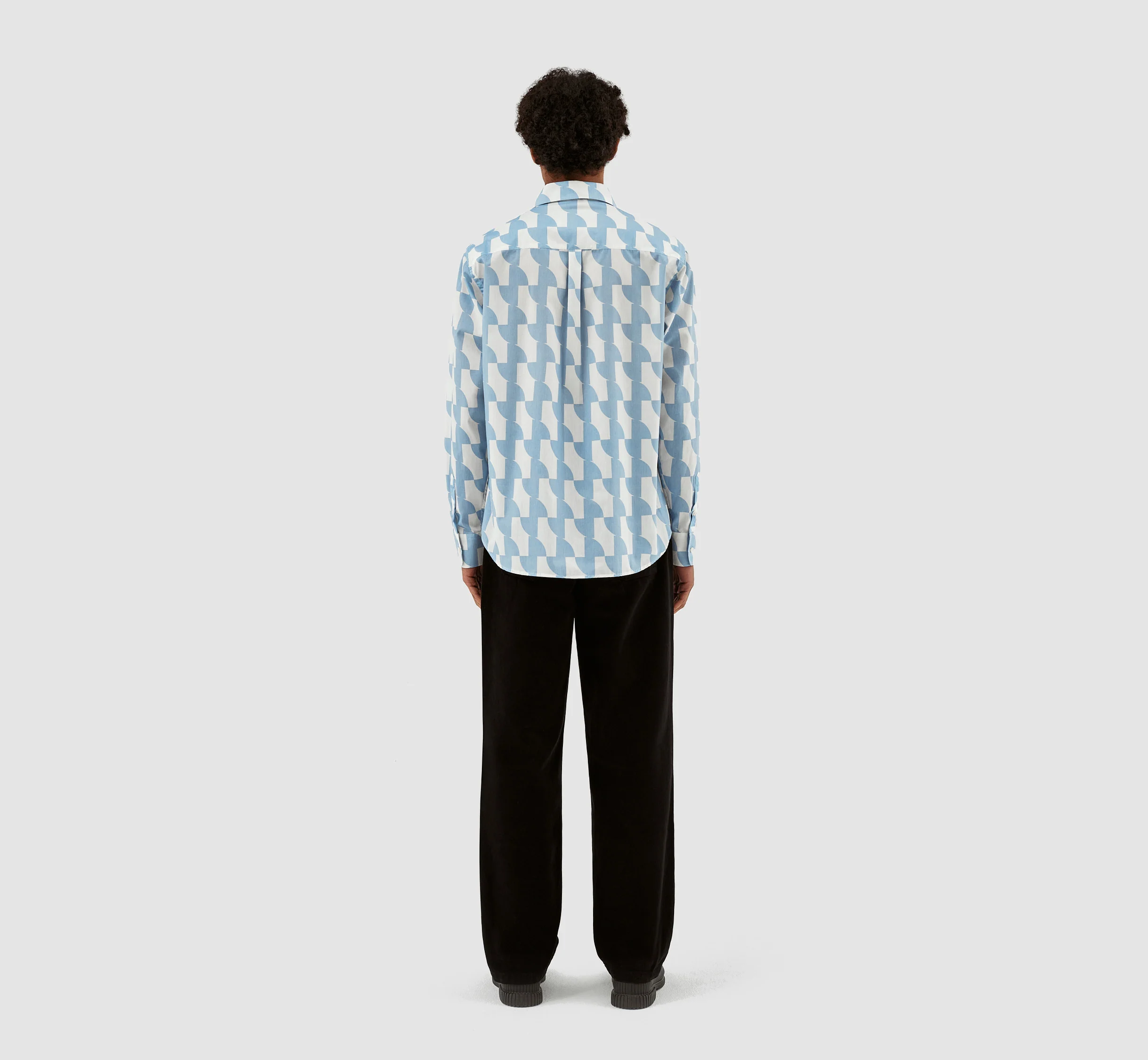 Chemise imprimée Stockton - Bleu clair/blanc - Image 6