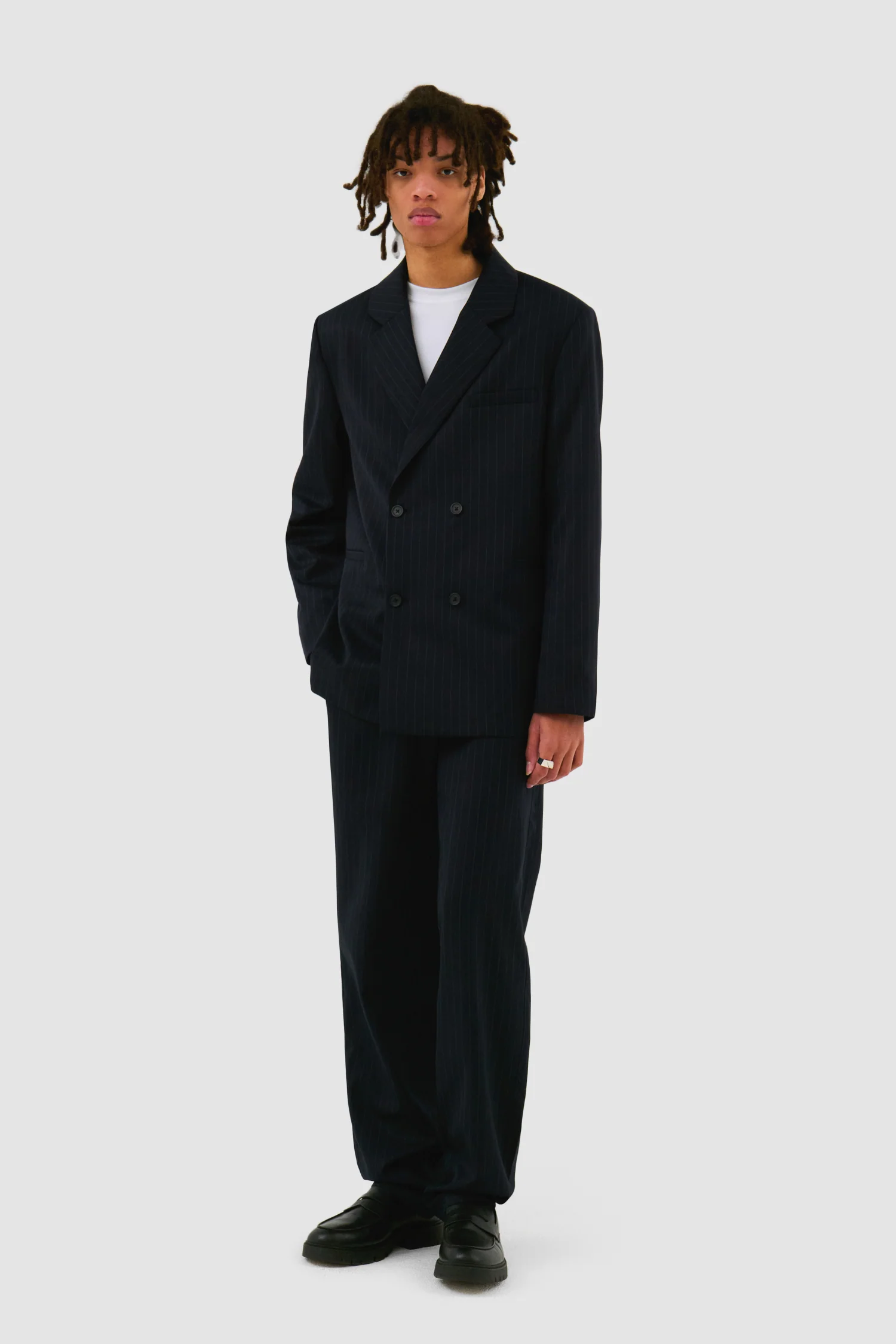 Blazer rayé - Marine - Image 4