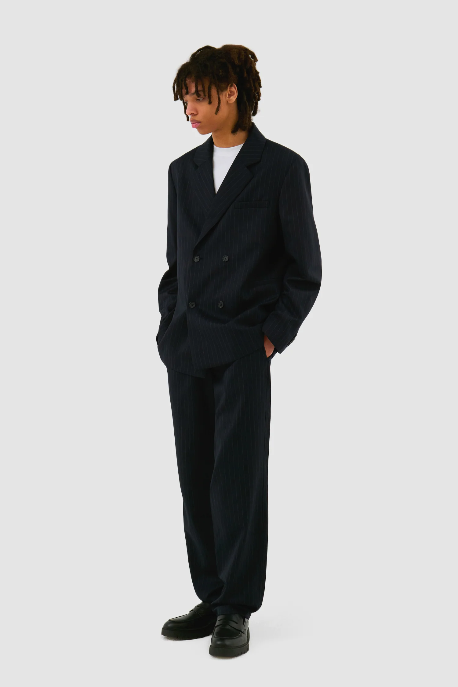 Blazer rayé - Marine - Image 5