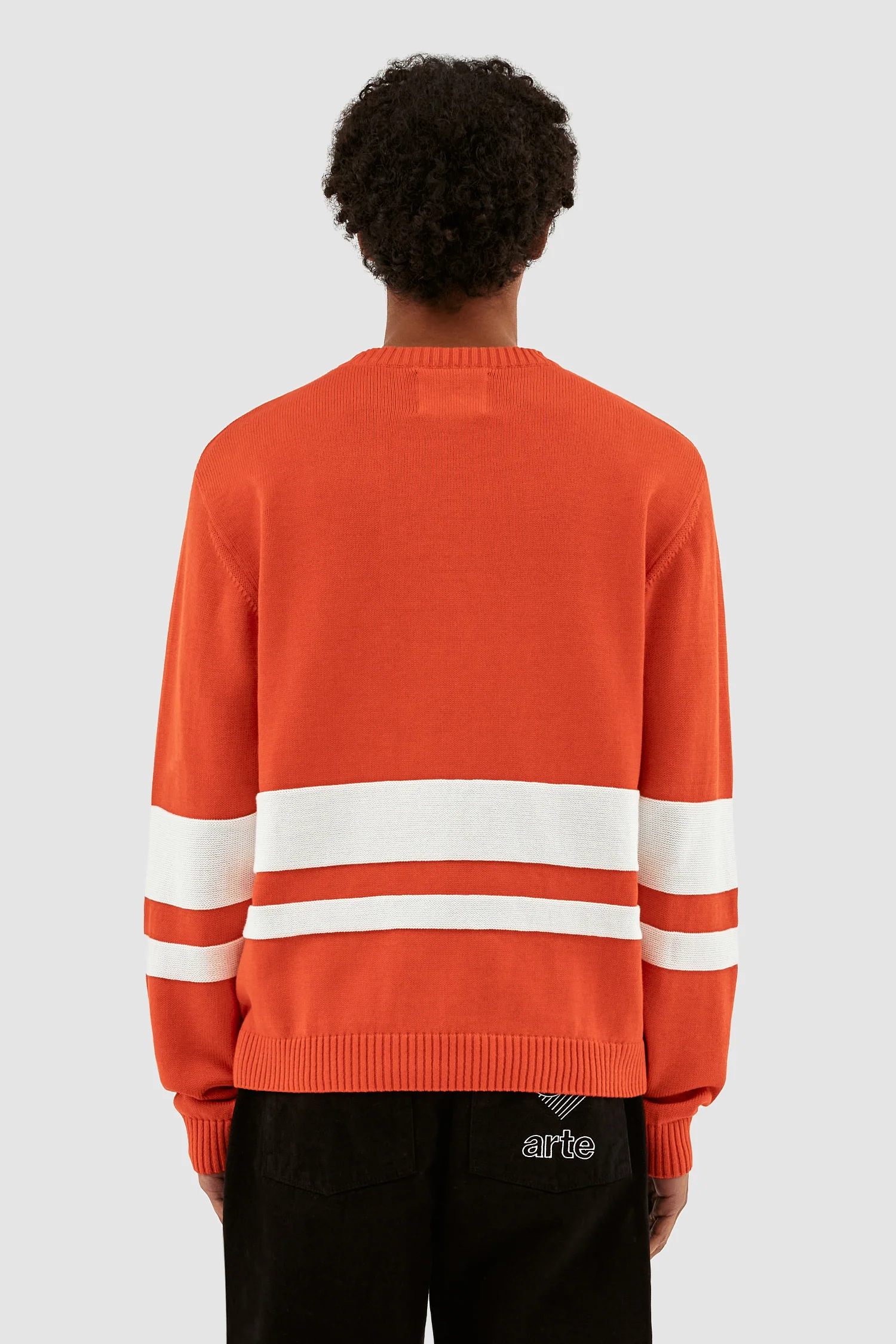 Pull en tricot rayé - Rouge/Blanc - Image 3