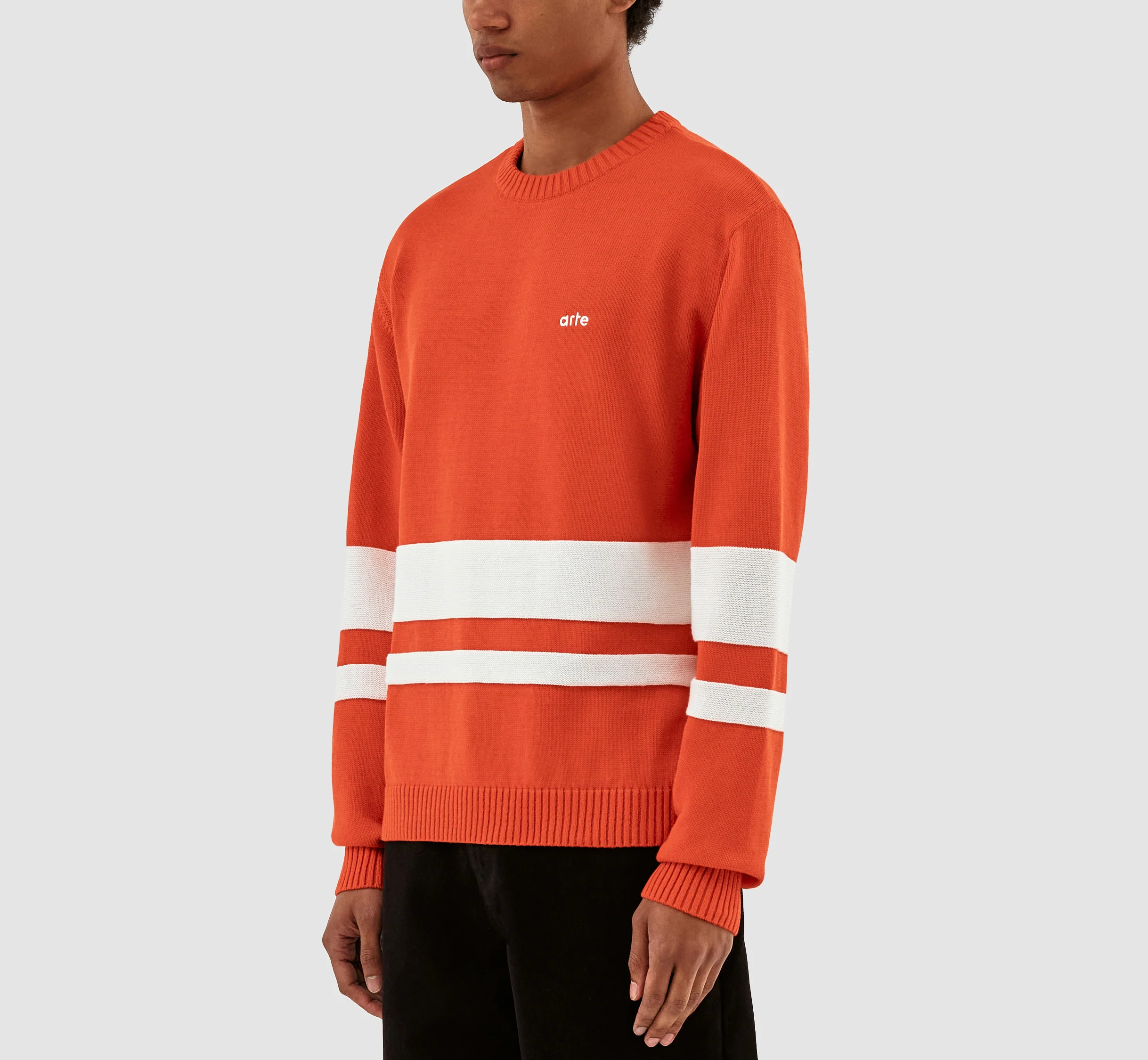 Pull en tricot rayé - Rouge/Blanc - Image 4