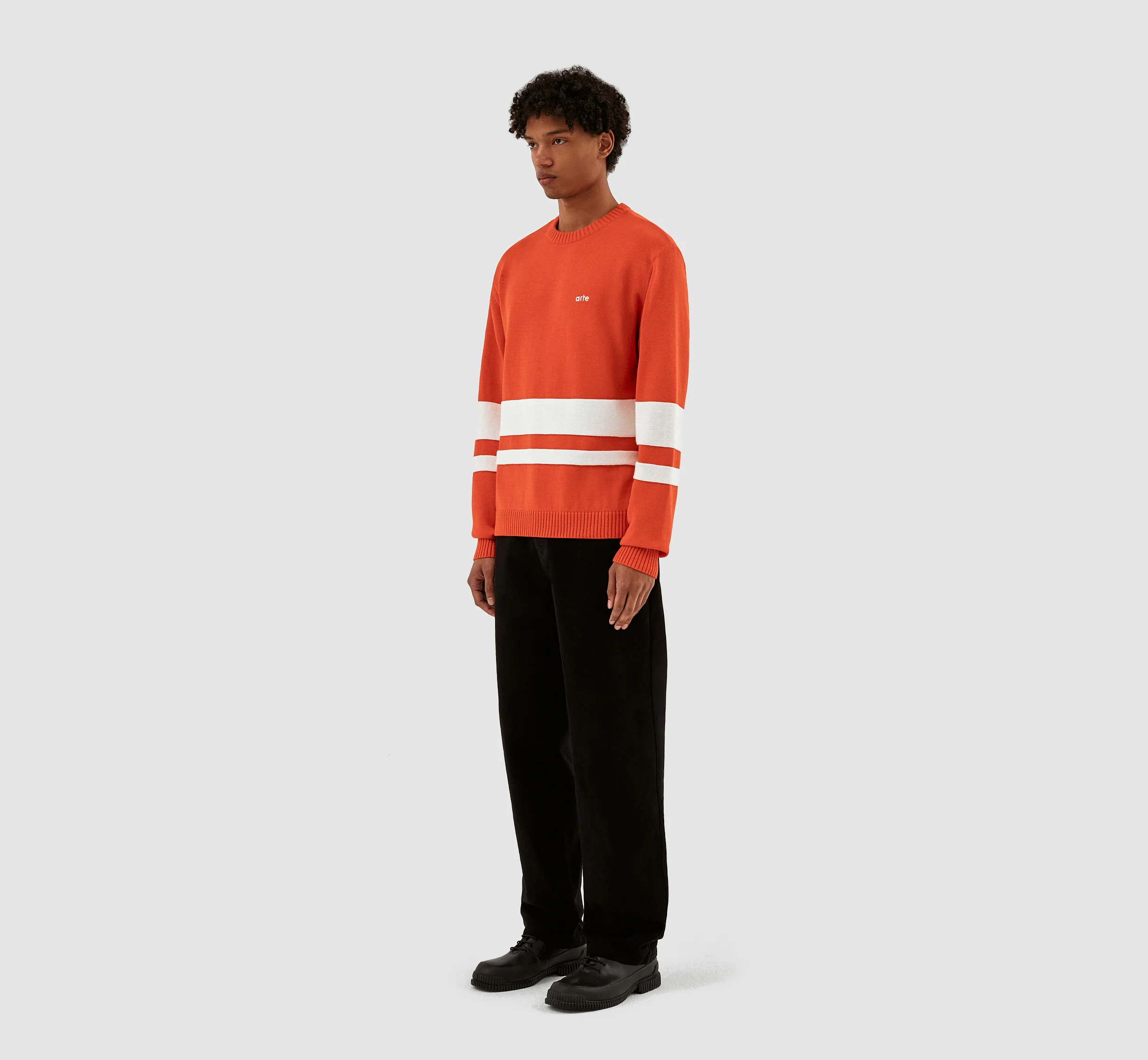 Pull en tricot rayé - Rouge/Blanc - Image 6