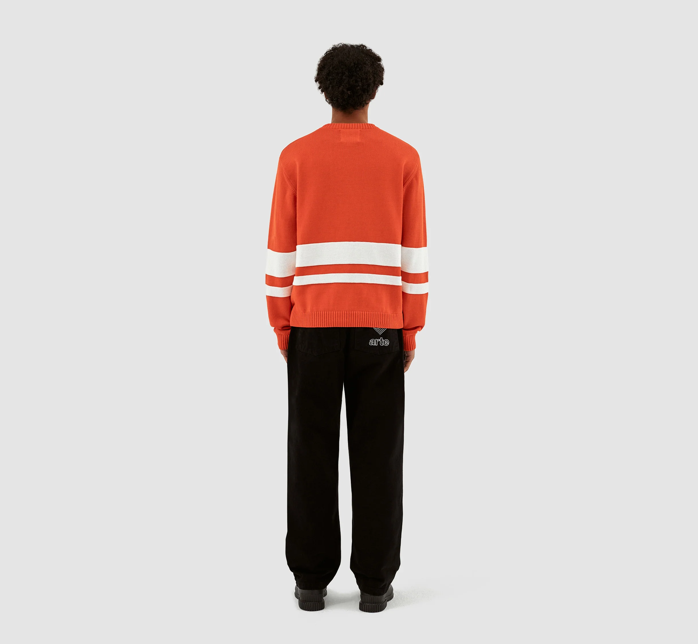 Pull en tricot rayé - Rouge/Blanc - Image 7