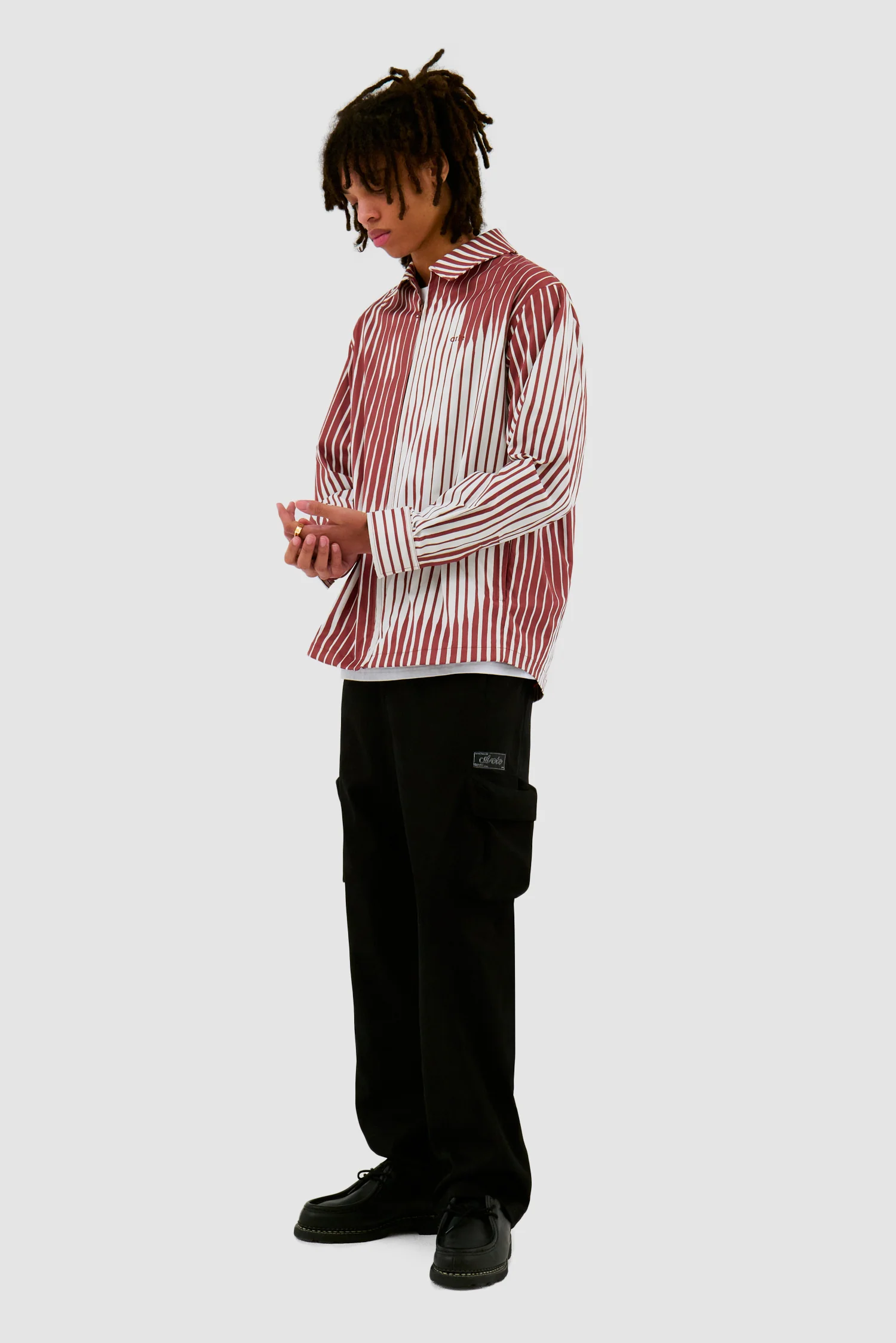 Chemise rayée - Orange/White - Image 5