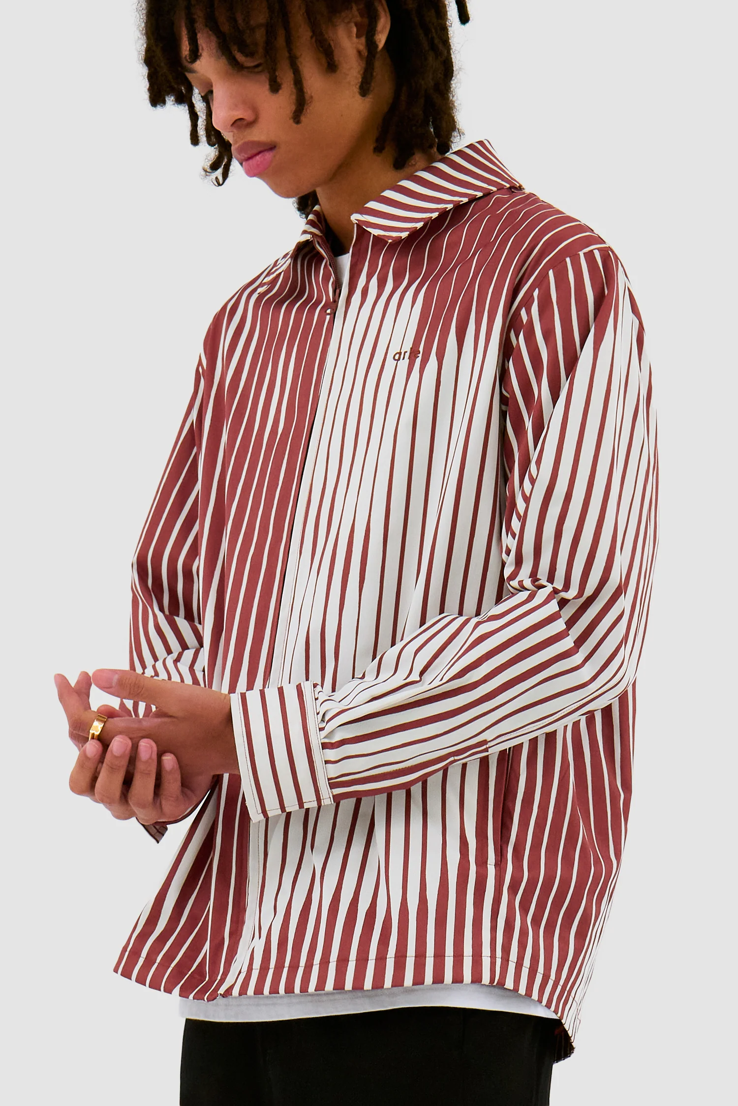 Chemise rayée - Orange/White - Image 7