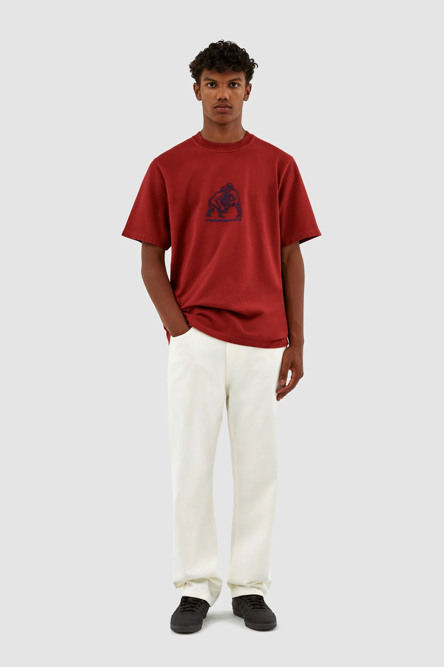 Teo Fighter Front T-shirt - Bordeaux - Image 4