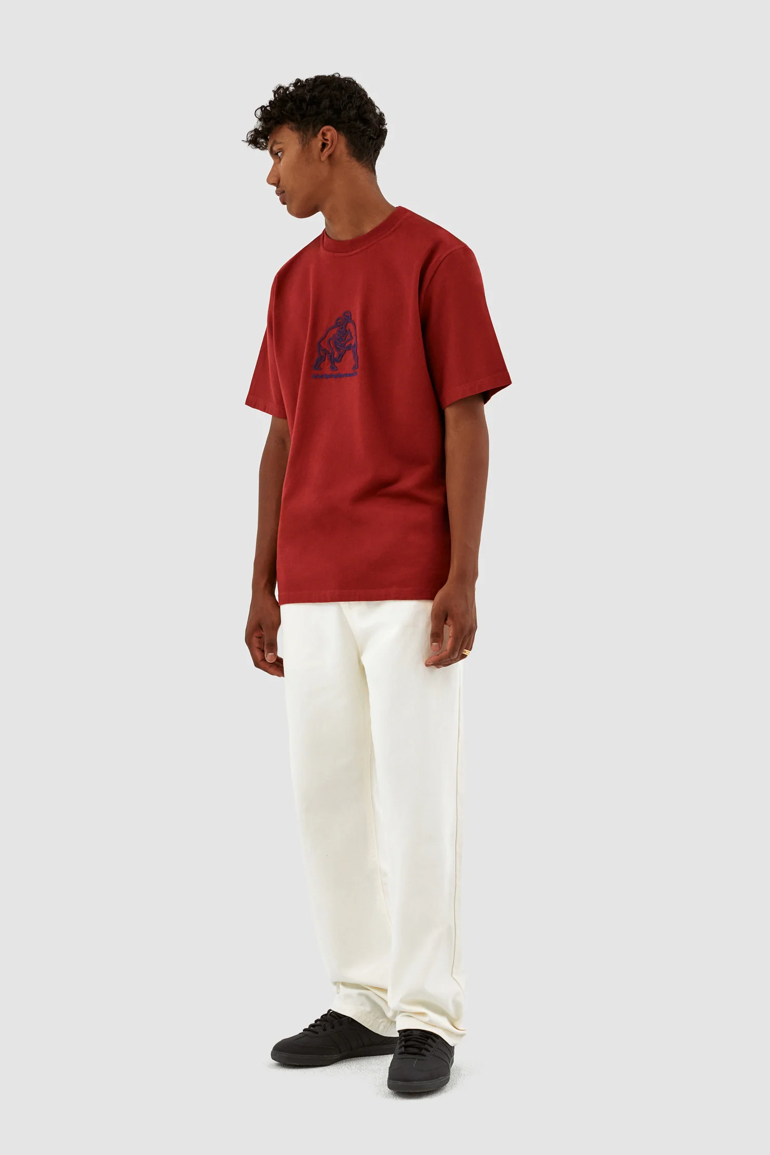 Teo Fighter Front T-shirt - Bordeaux - Image 5