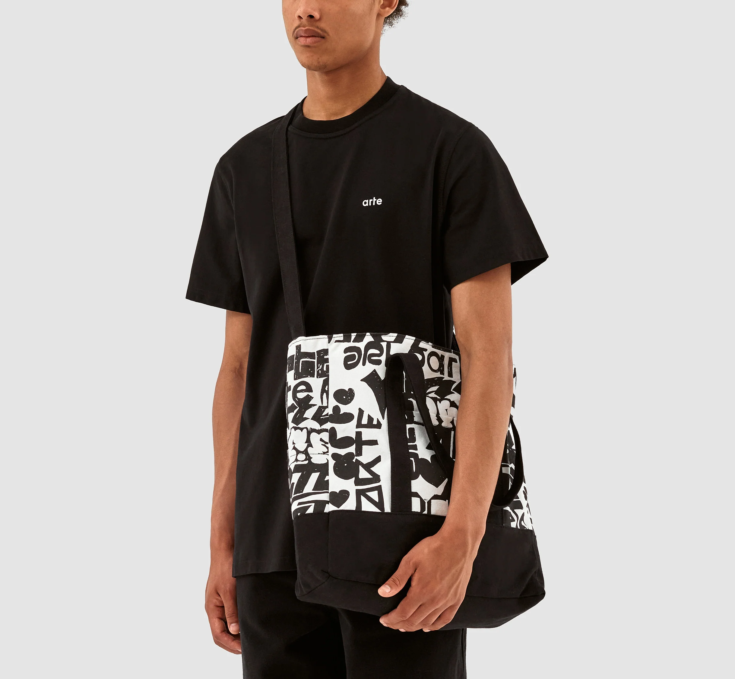 Sac fourre-tout Thomas Allover - Blanc/Noir - Image 3