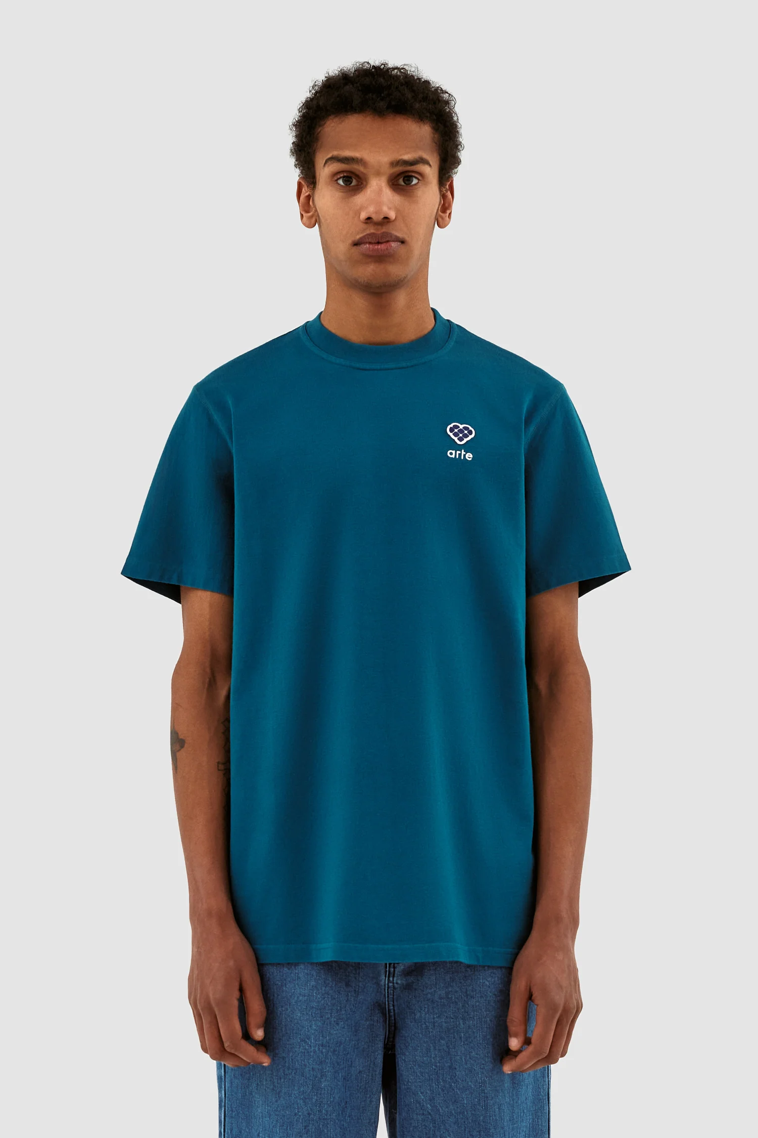 Tommy Heart Patch T-shirt - Blue Lagoon - Image 2
