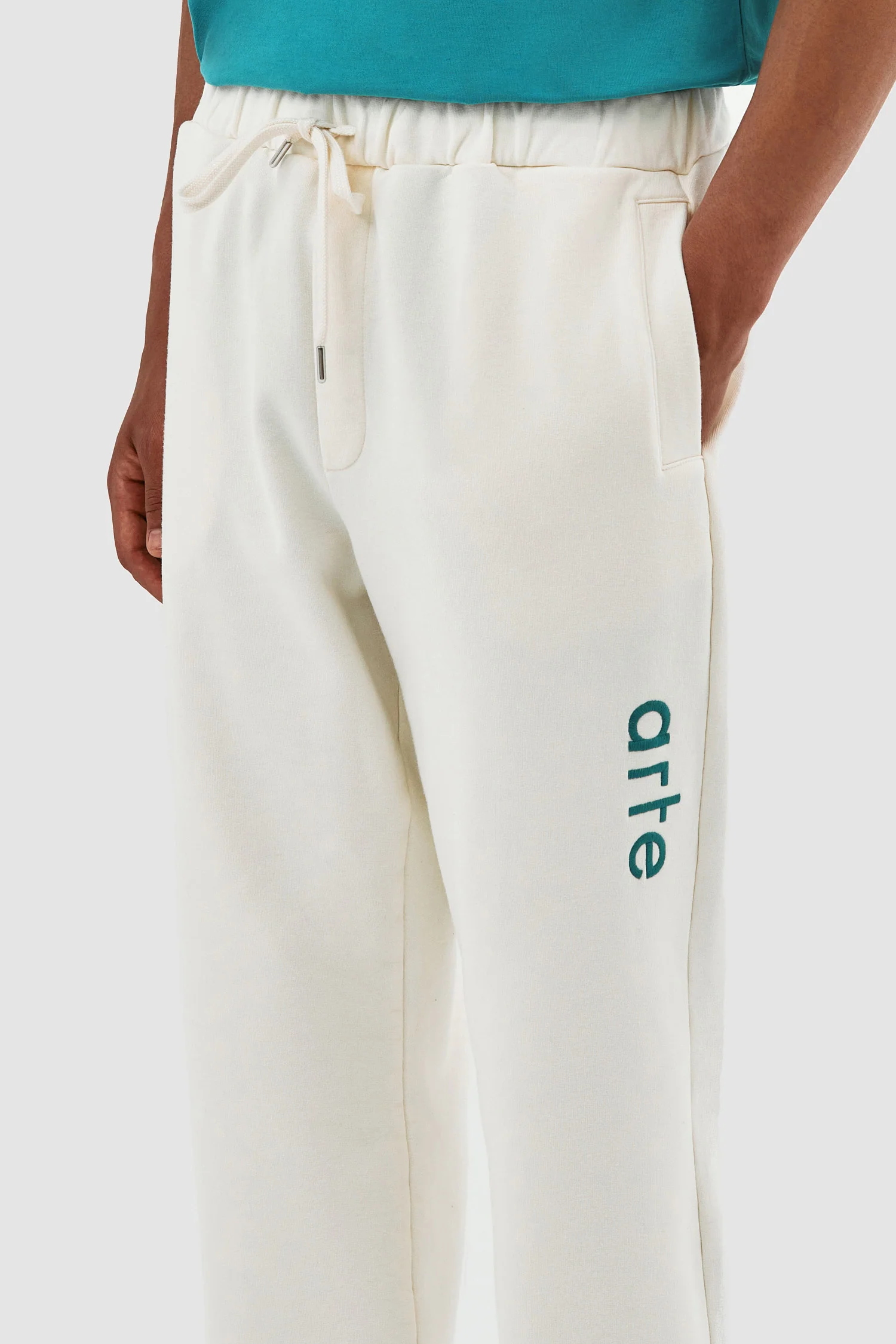 Pantalon à logo latéral Tristian - Crème - Image 3