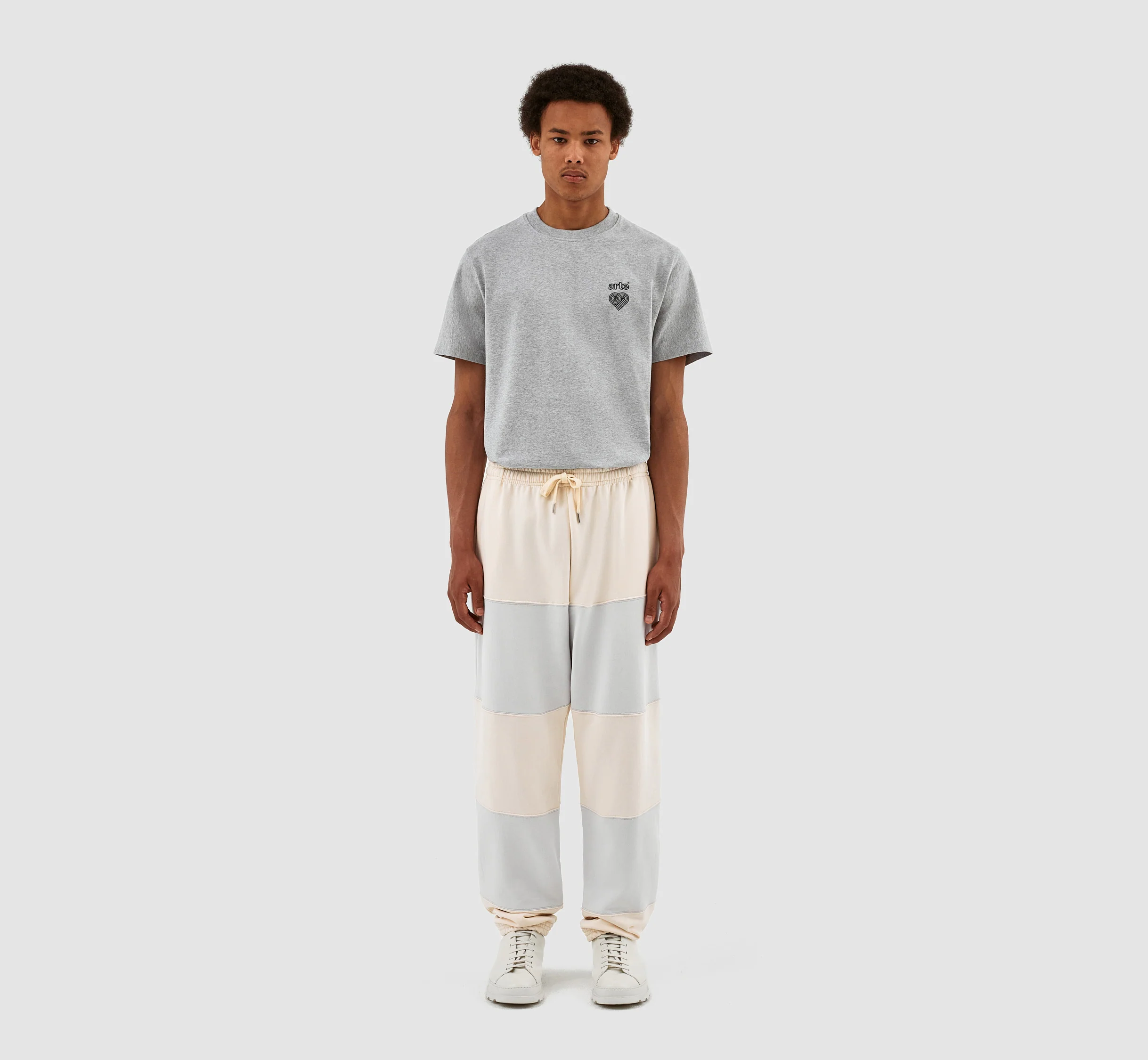 Pantalon à rayures Tristian - Crème/Gris clair - Image 5