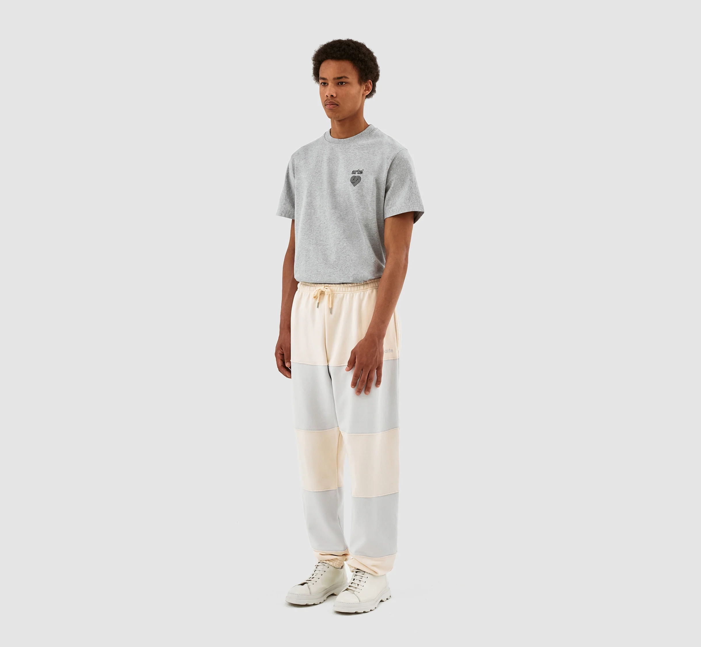 Pantalon à rayures Tristian - Crème/Gris clair - Image 6
