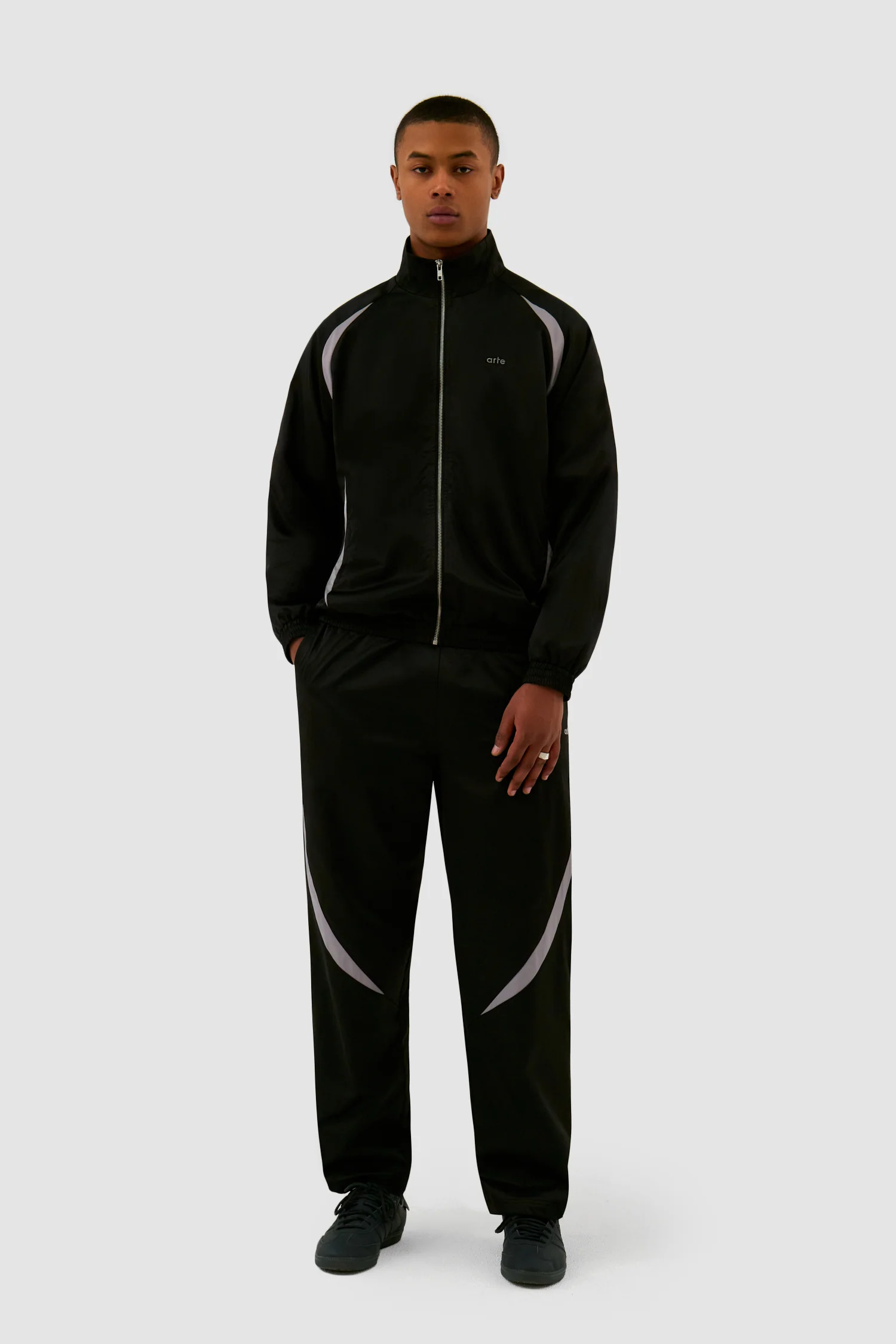 Pantalon de survêtement bicolore - Noir - Image 4