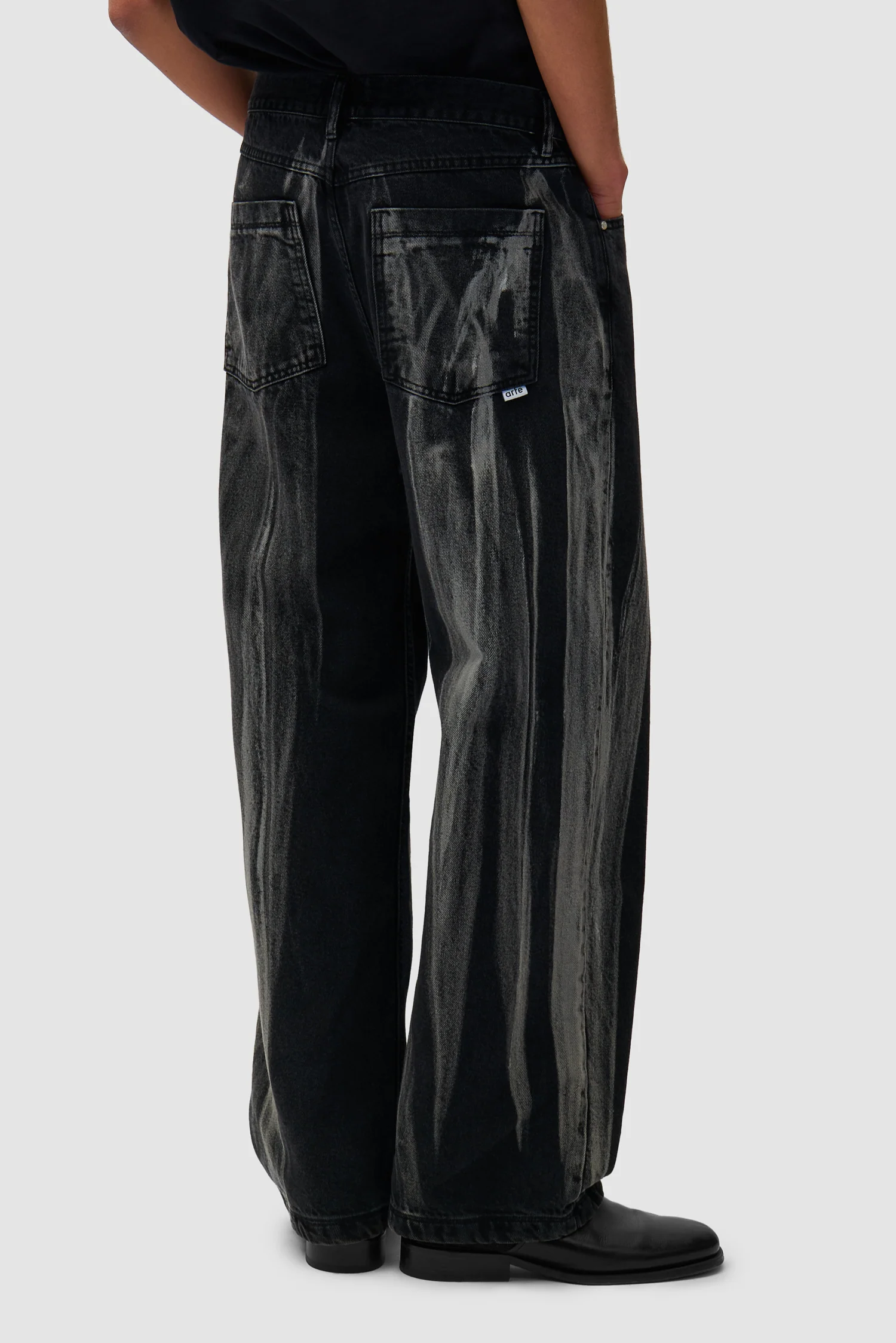Pantalon en jean délavé - Denim noir - Image 3
