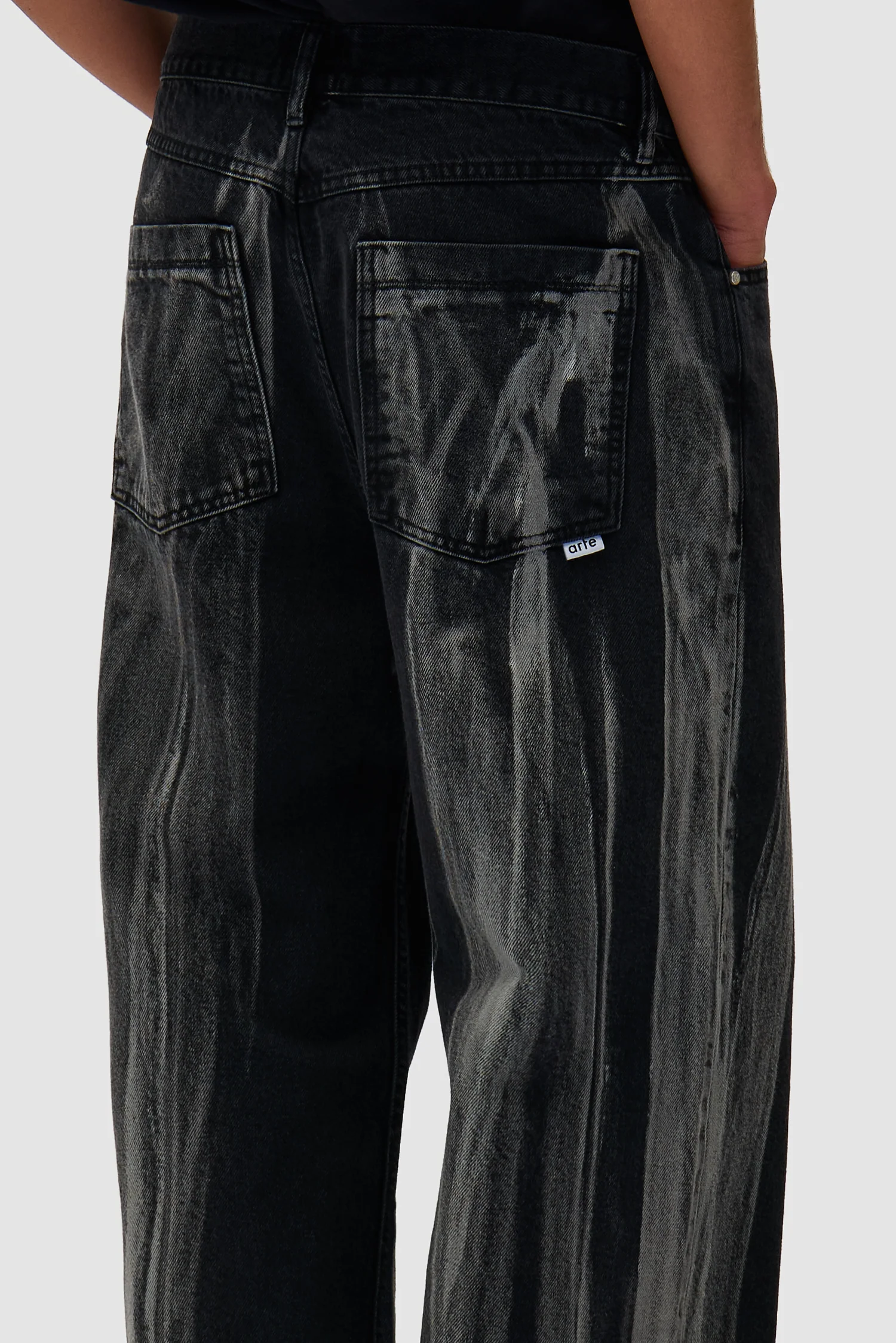 Pantalon en jean délavé - Denim noir - Image 8