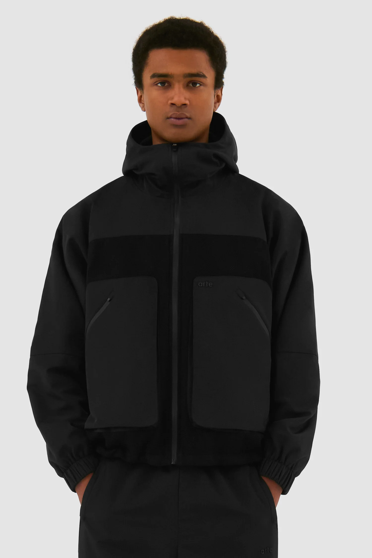 Veste technique en laine - Noir - Image 2
