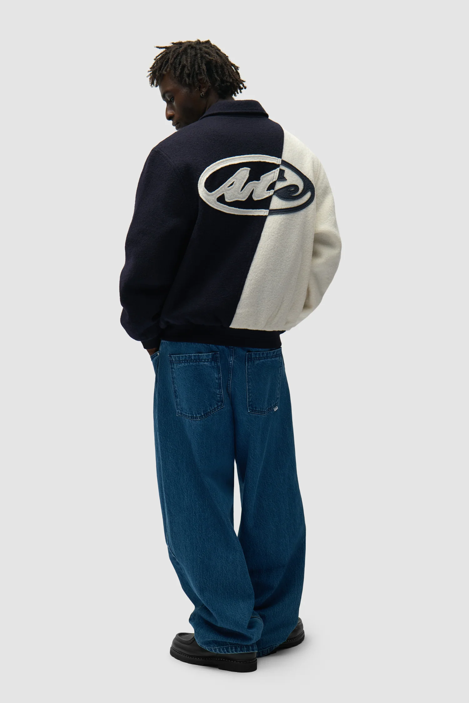 Veste universitaire en laine - Bleu/Blanc - Image 6