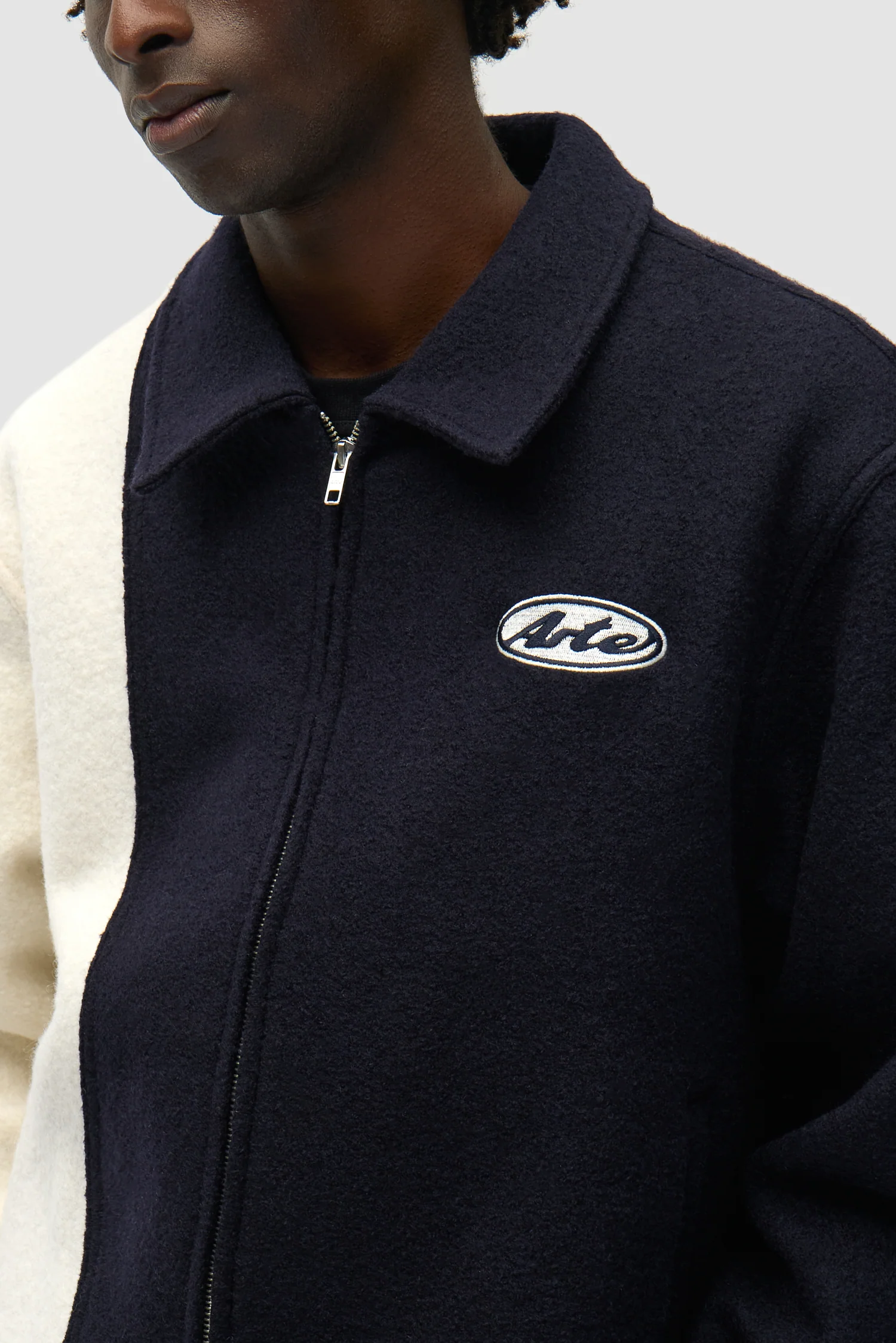 Veste universitaire en laine - Bleu/Blanc - Image 8